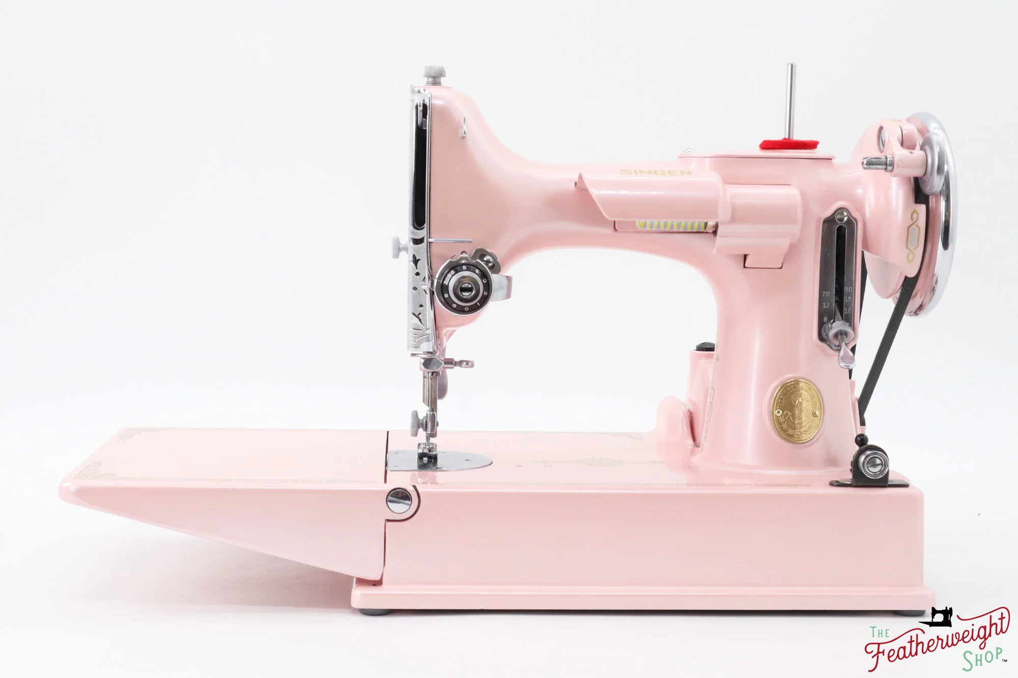 Singer Featherweight 221, AE990*** - Fully Restored in Pink Frosting - Image 4