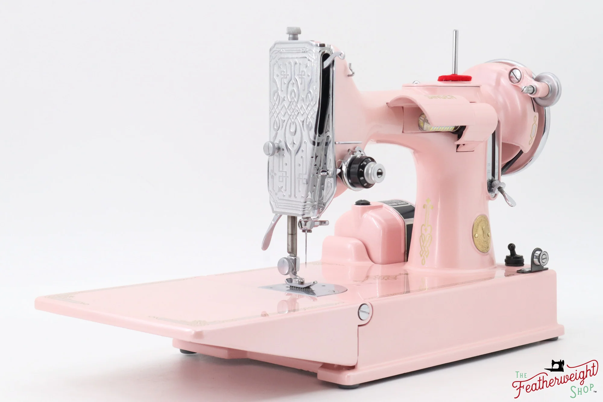 Singer Featherweight 221, AE990*** - Fully Restored in Pink Frosting - Image 5