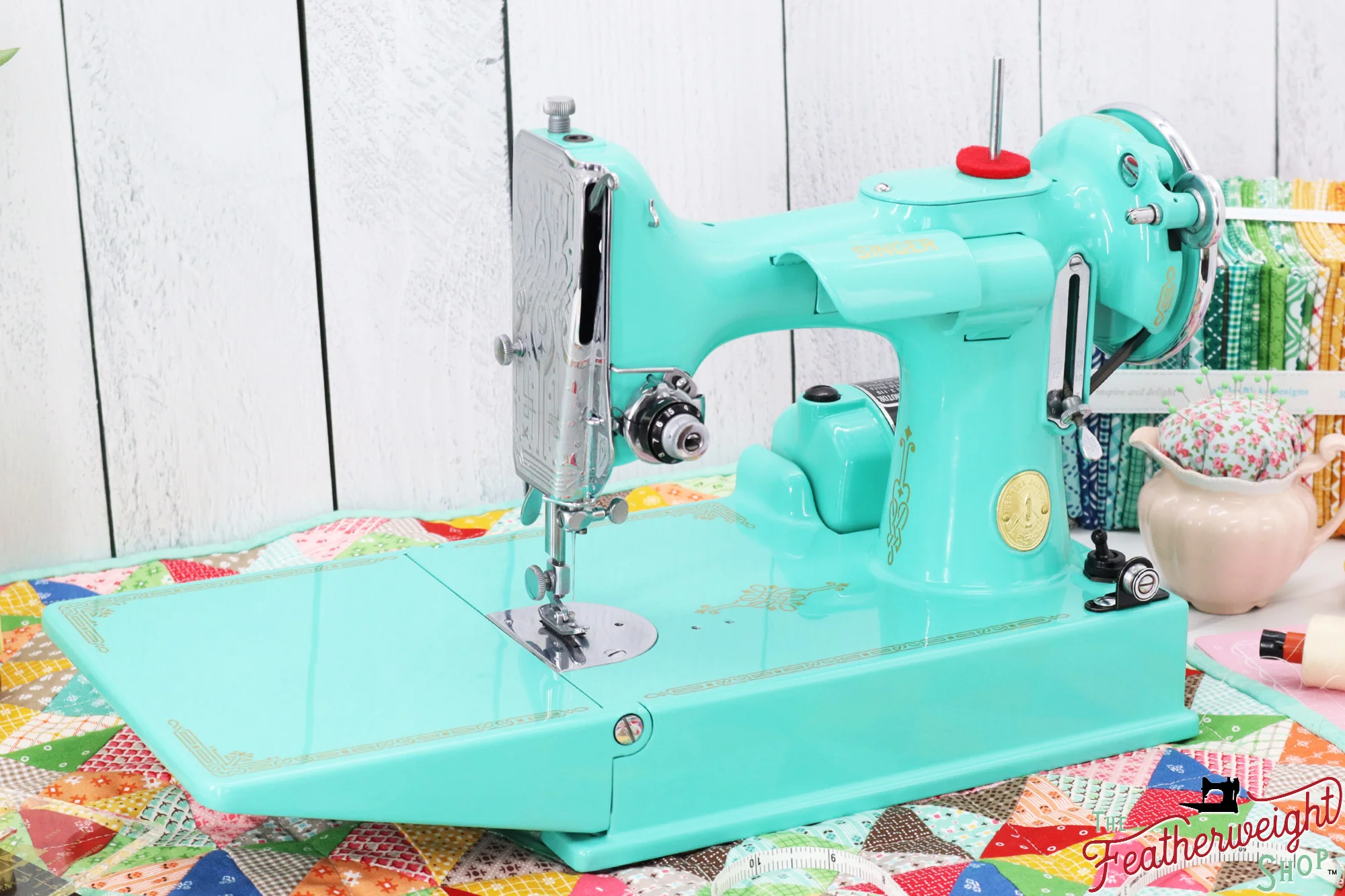 Singer Featherweight 221 AF0819** - Fully Restored in Caribbean Sea Green