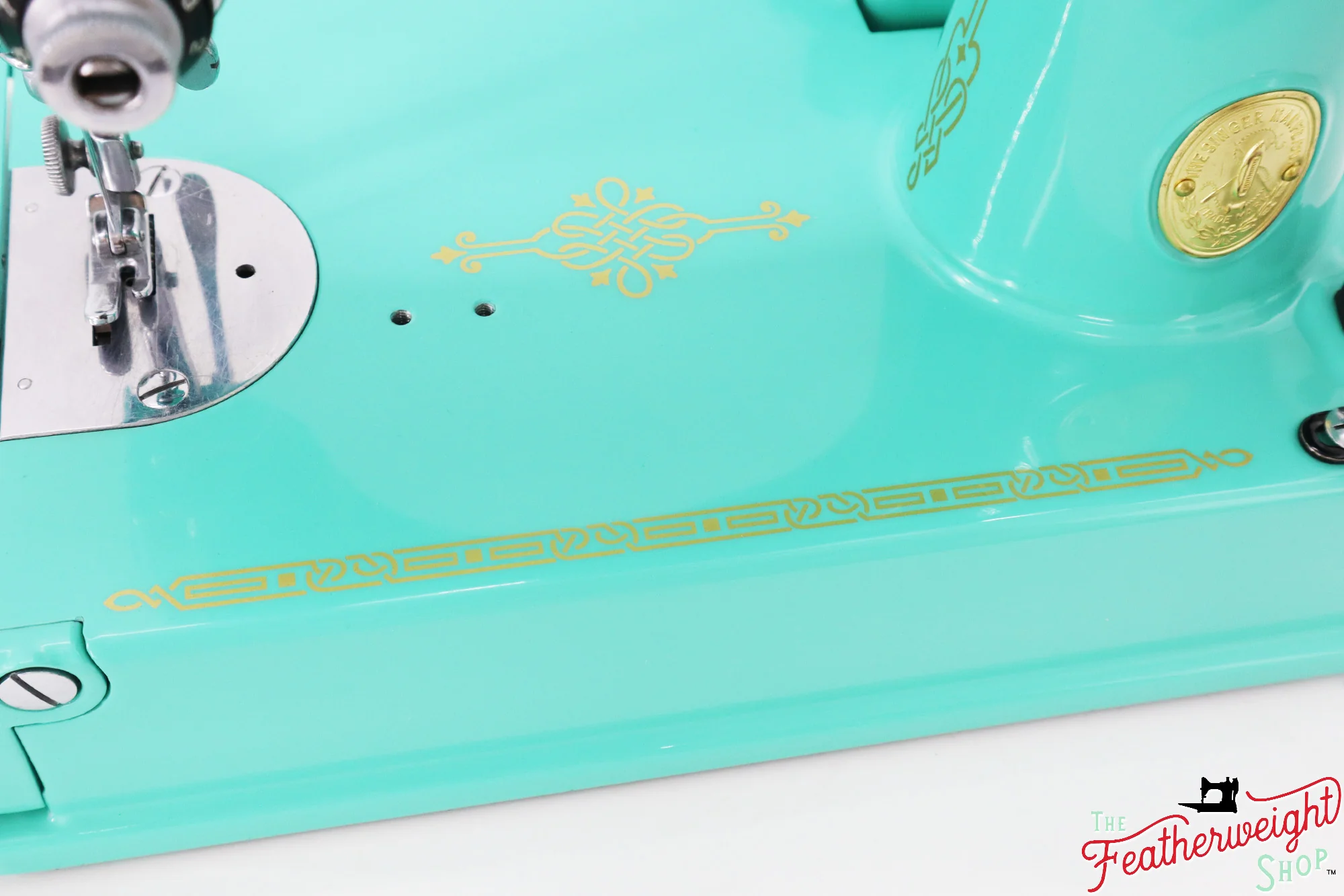 Singer Featherweight 221 AF0819** - Fully Restored in Caribbean Sea Green - Image 8