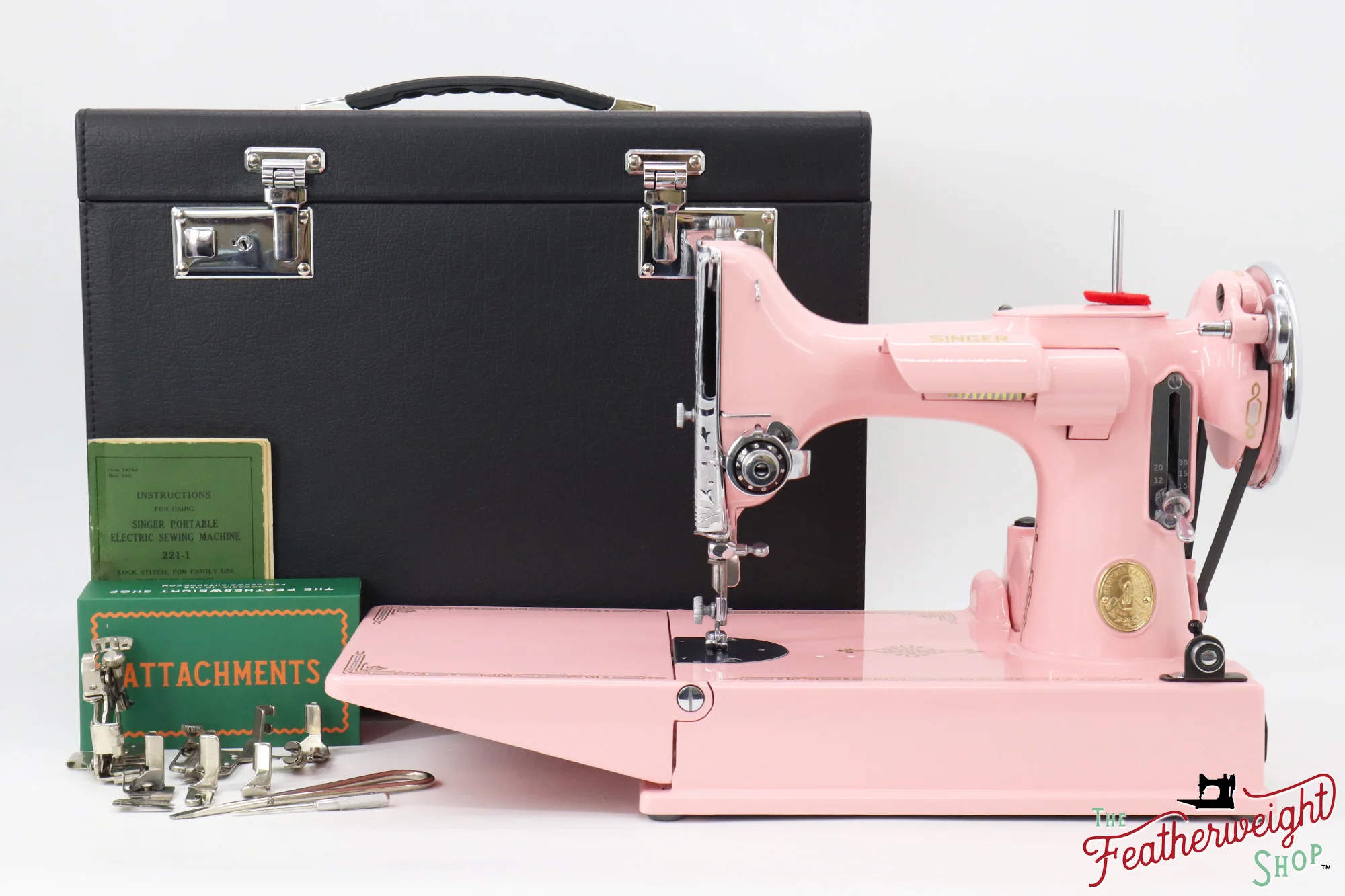 Singer Featherweight 221, AF488*** - Fully Restored in Rosy Posy Pink - Image 3