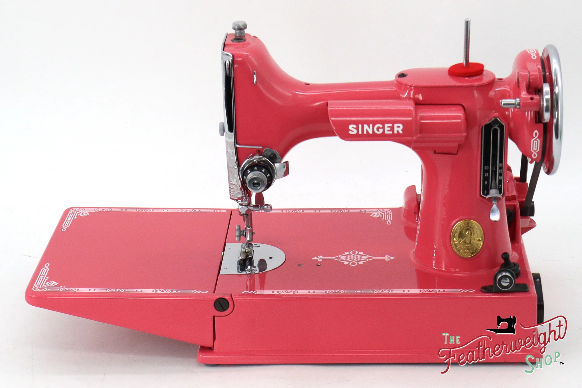 Singer Featherweight 221, AF753*** - Fully Restored in Happy Pink Grapefruit - Image 3