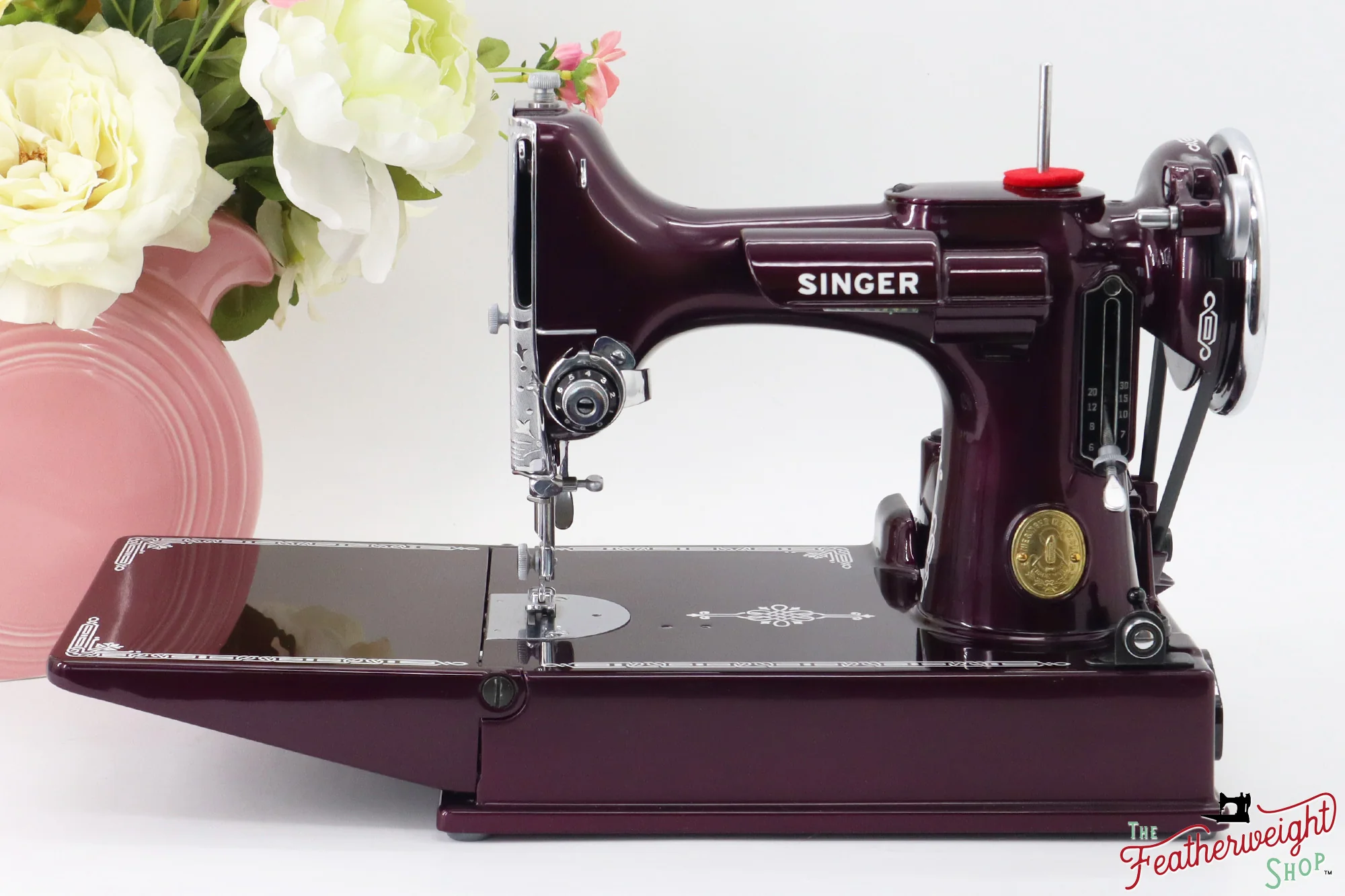 Singer Featherweight 221, AF867*** - Fully Restored in Star Garnet - Image 3