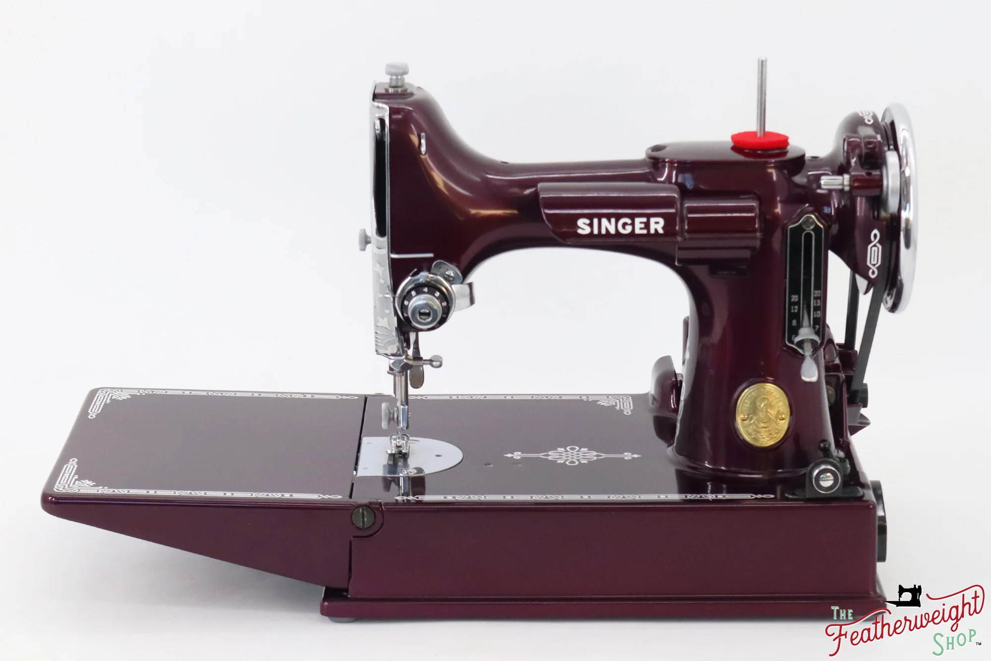 Singer Featherweight 221, AF867*** - Fully Restored in Star Garnet - Image 4
