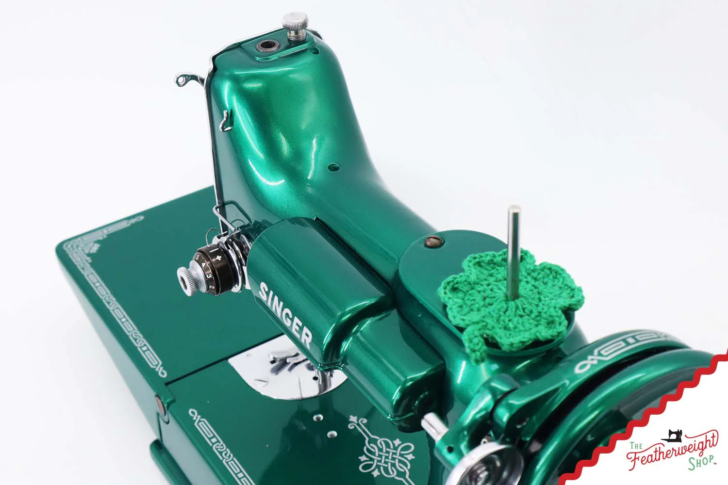 Singer Featherweight 221 AH053*** - Fully Restored in Emerald Green - Image 16