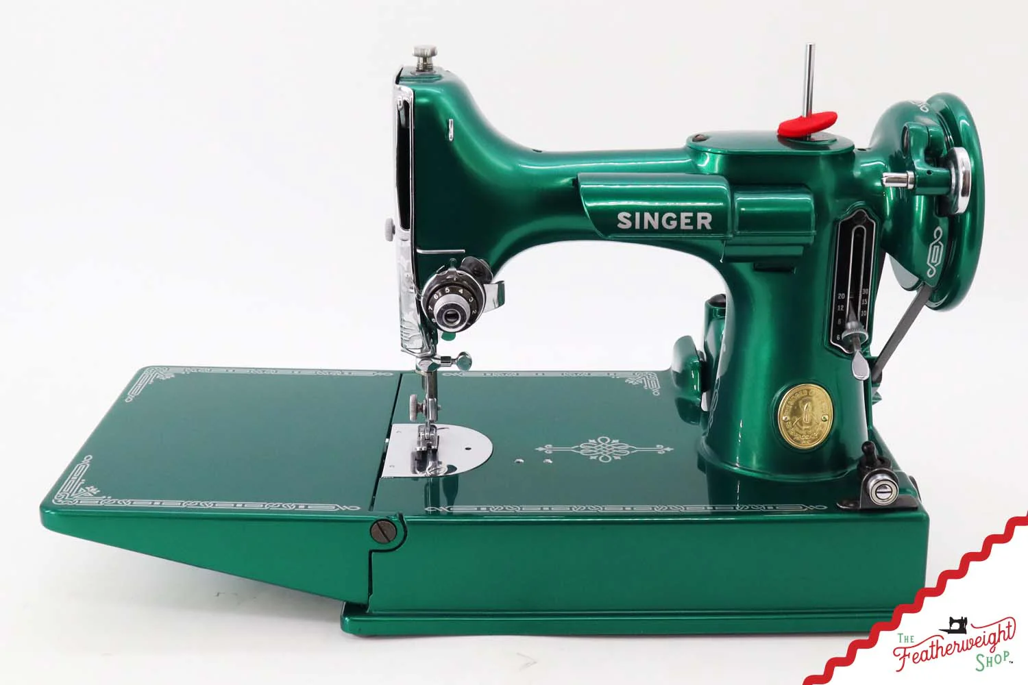Singer Featherweight 221 AH053*** - Fully Restored in Emerald Green - Image 4