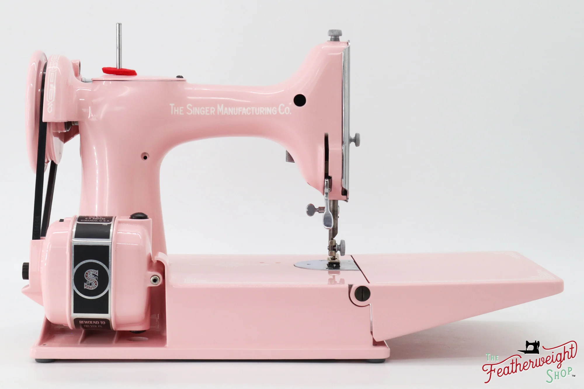 Singer Featherweight 221, AH120*** - Fully Restored in Cotton Candy Pink - Image 7