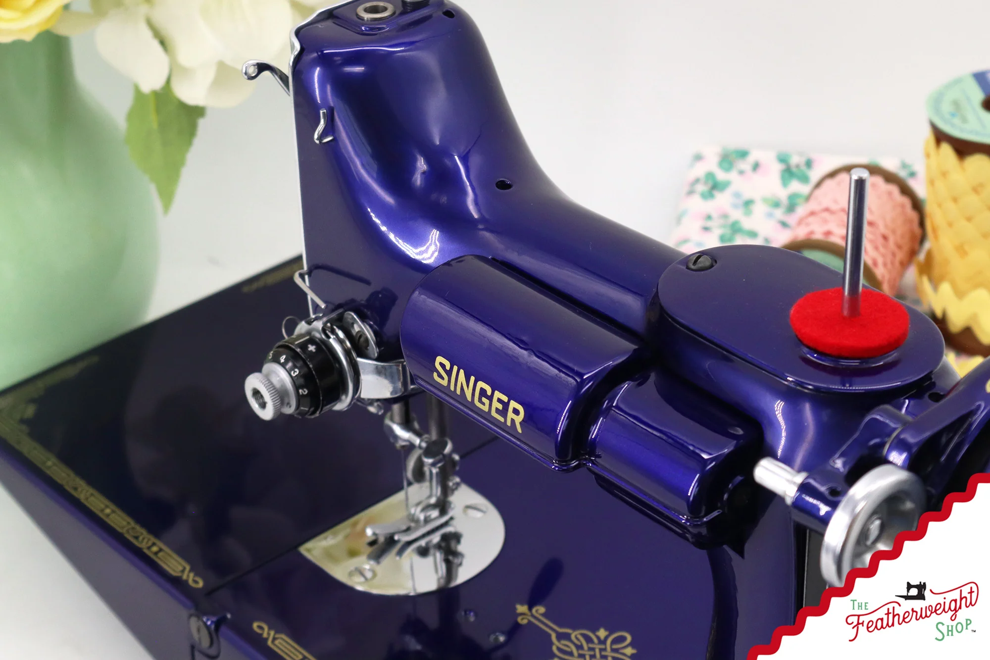 Singer Featherweight 221 AH213*** - Fully Restored in Cobalt Blue - Image 12