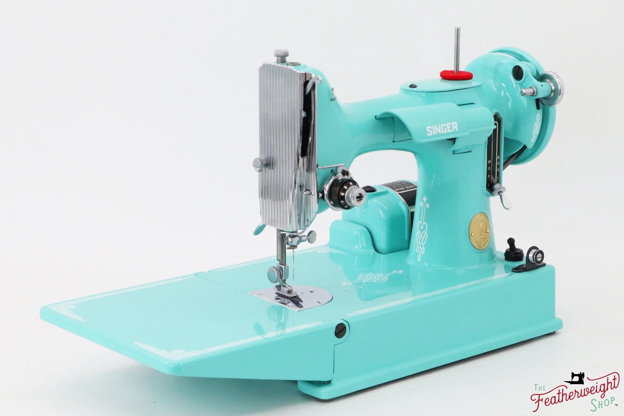 Singer Featherweight 221, AH334*** - Fully Restored in Tiffany Blue - Image 3