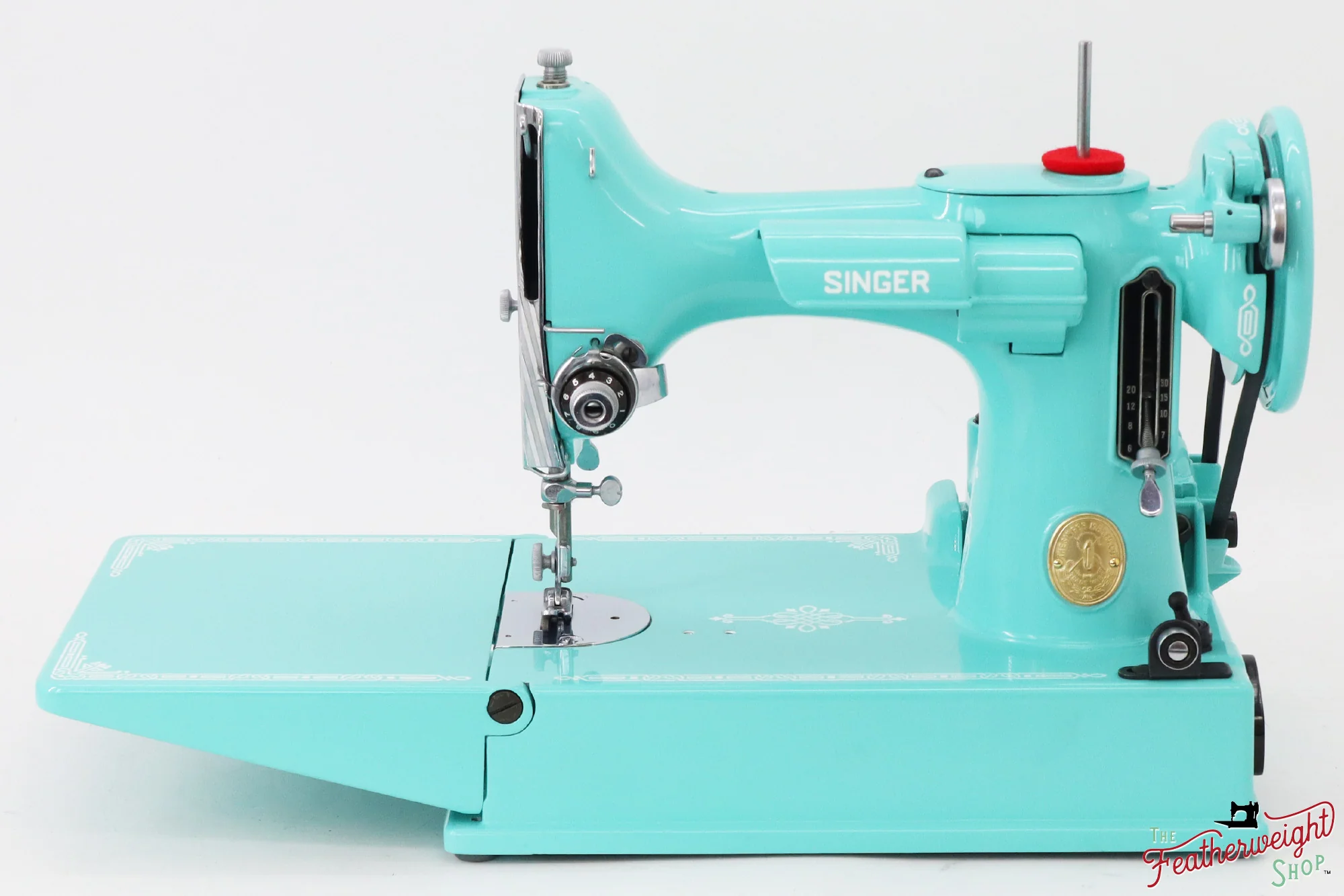 Singer Featherweight 221, AH334*** - Fully Restored in Tiffany Blue - Image 4