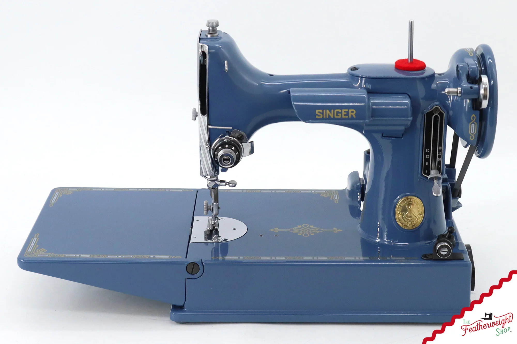 Singer Featherweight 221, AH644*** - Fully Restored in Denim - Image 4