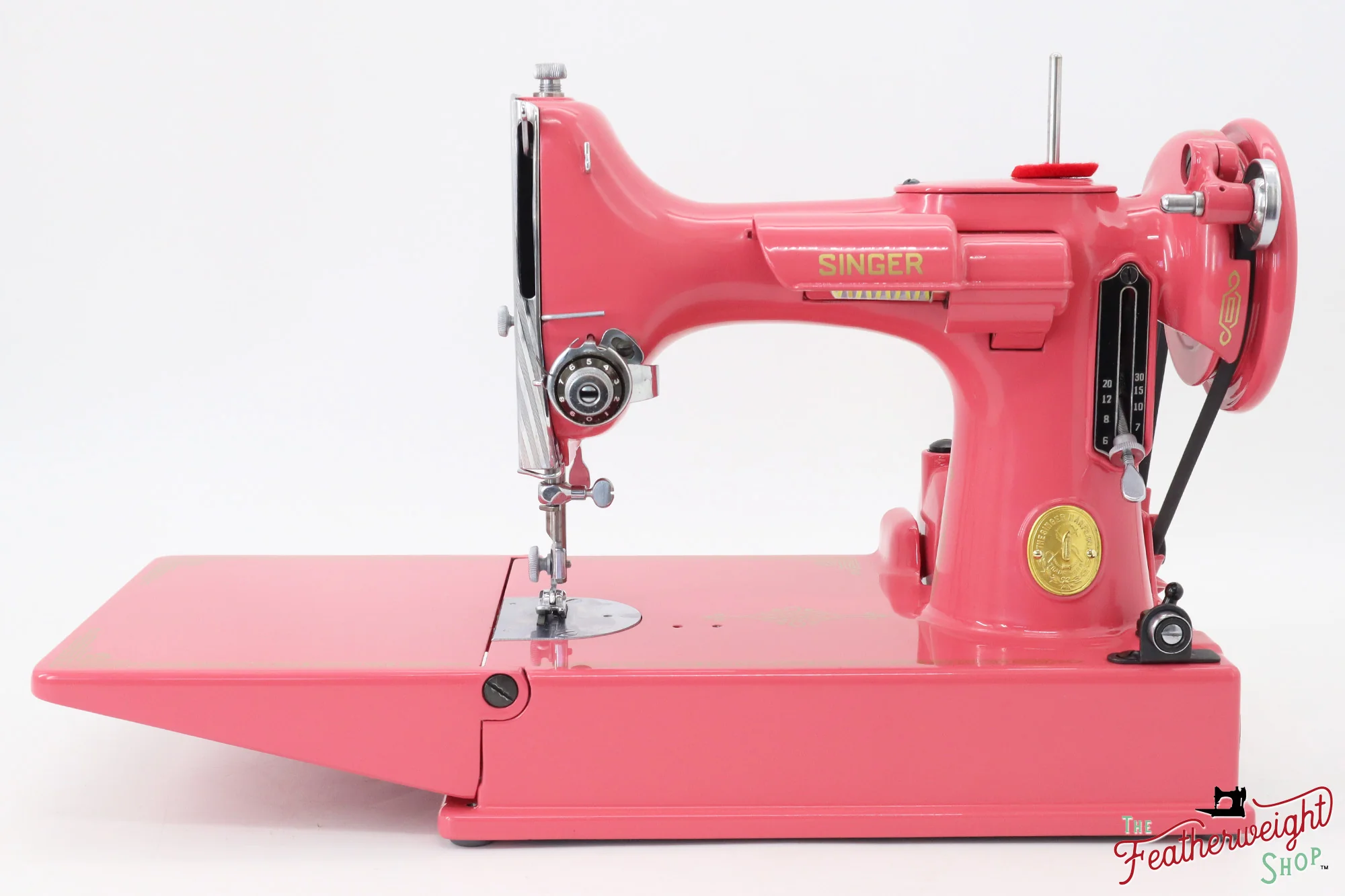 Singer Featherweight 221, AH664*** - Fully Restored in Happy Pink Grapefruit - Image 2