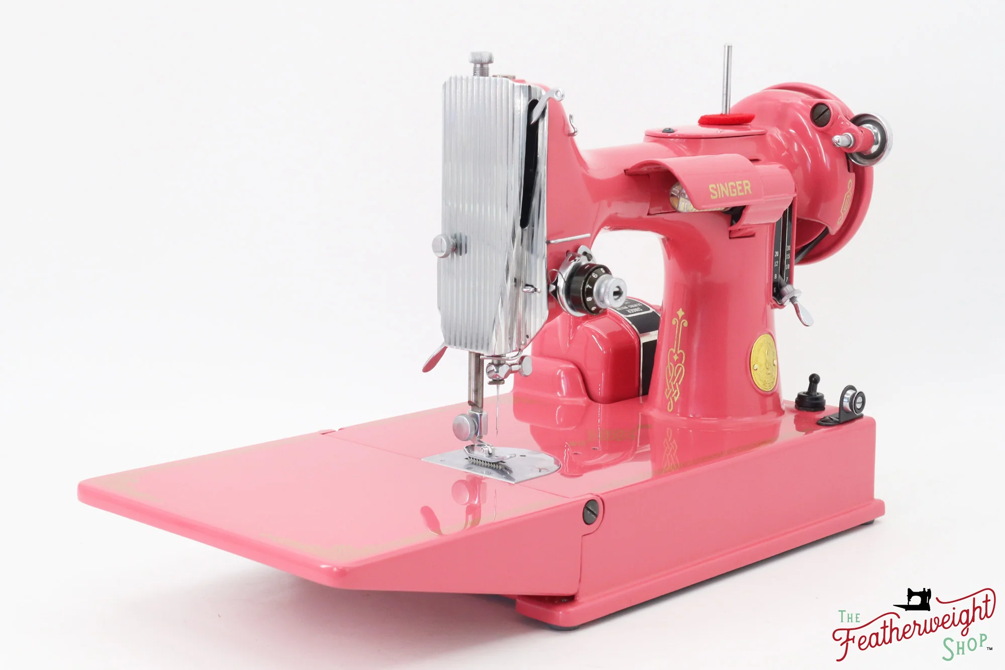 Singer Featherweight 221, AH664*** - Fully Restored in Happy Pink Grapefruit - Image 4
