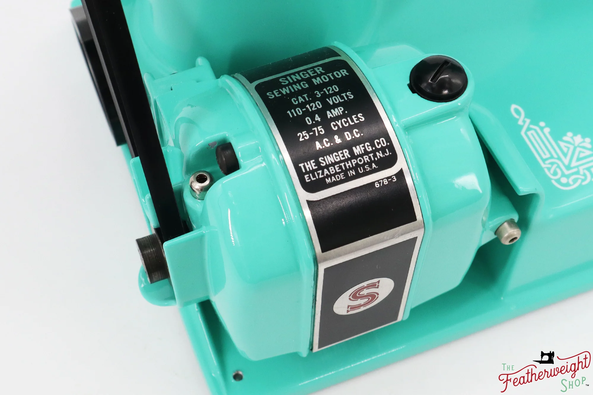 Singer Featherweight 221, AJ217*** - Fully Restored in Caribbean Sea Green - Image 14