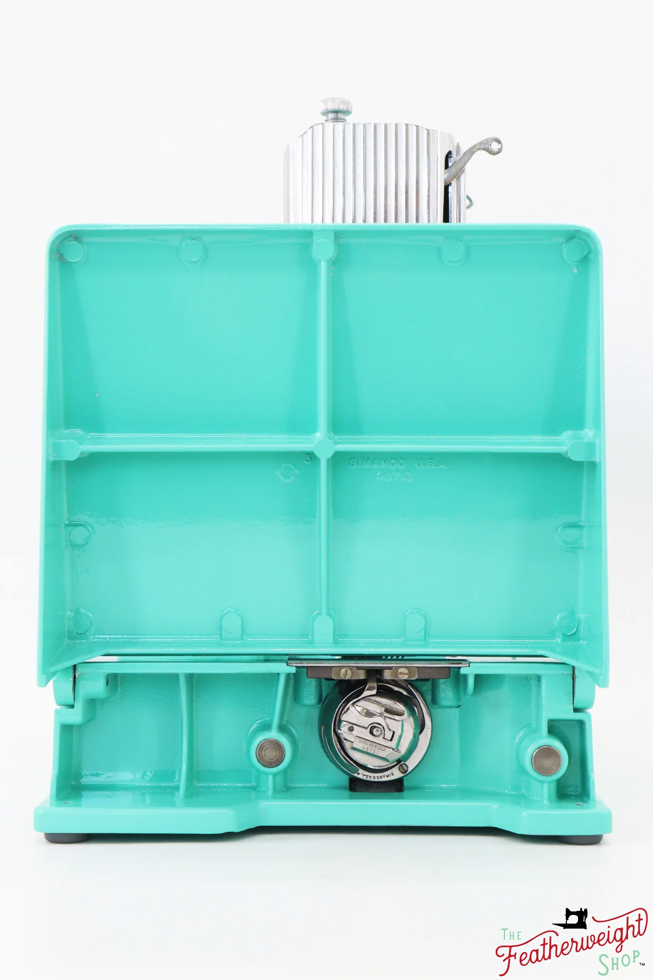 Singer Featherweight 221, AJ217*** - Fully Restored in Caribbean Sea Green - Image 5