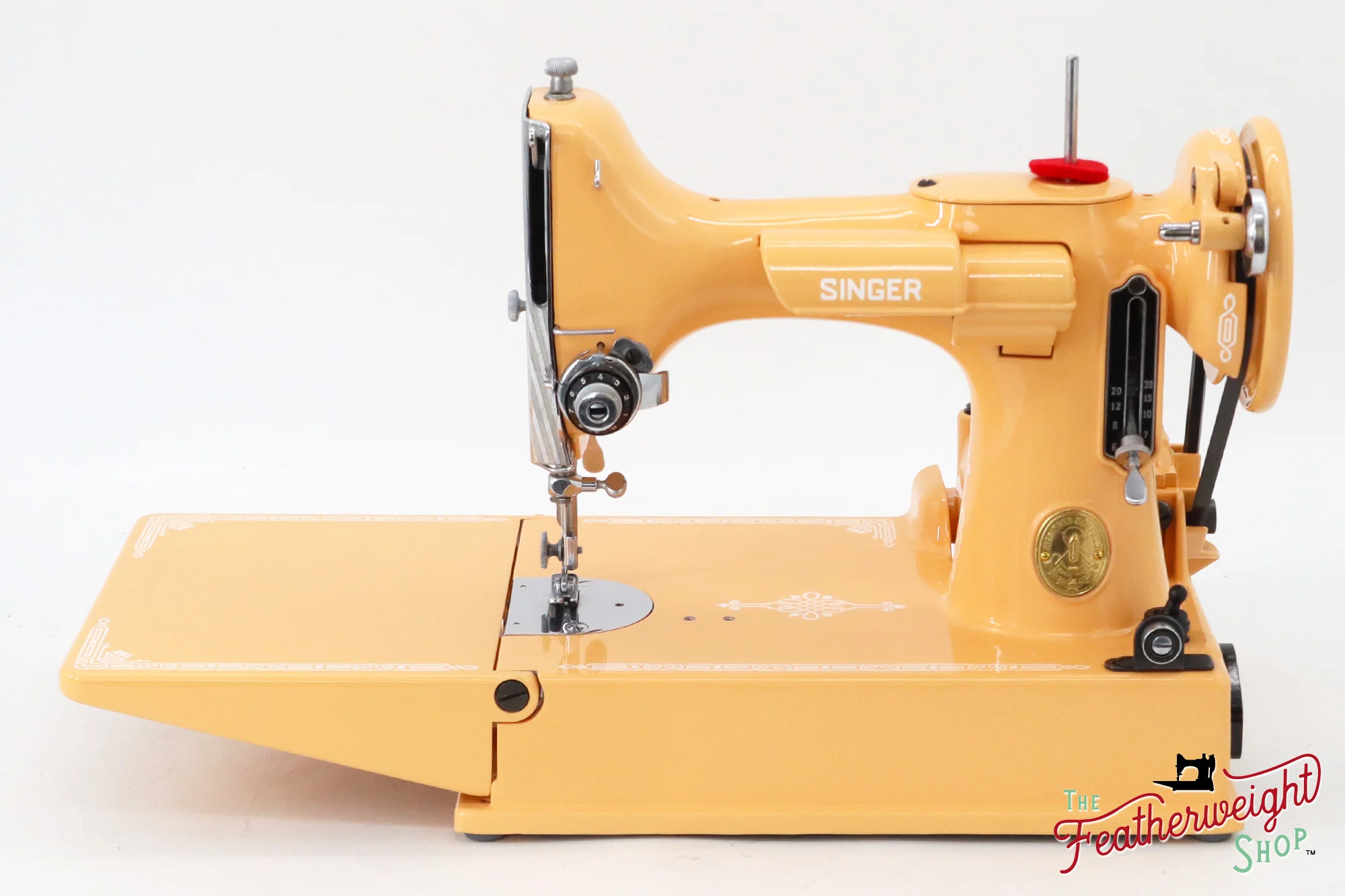 Singer Featherweight 221, AJ585*** - Fully Restored in Dreamcicle - Image 3