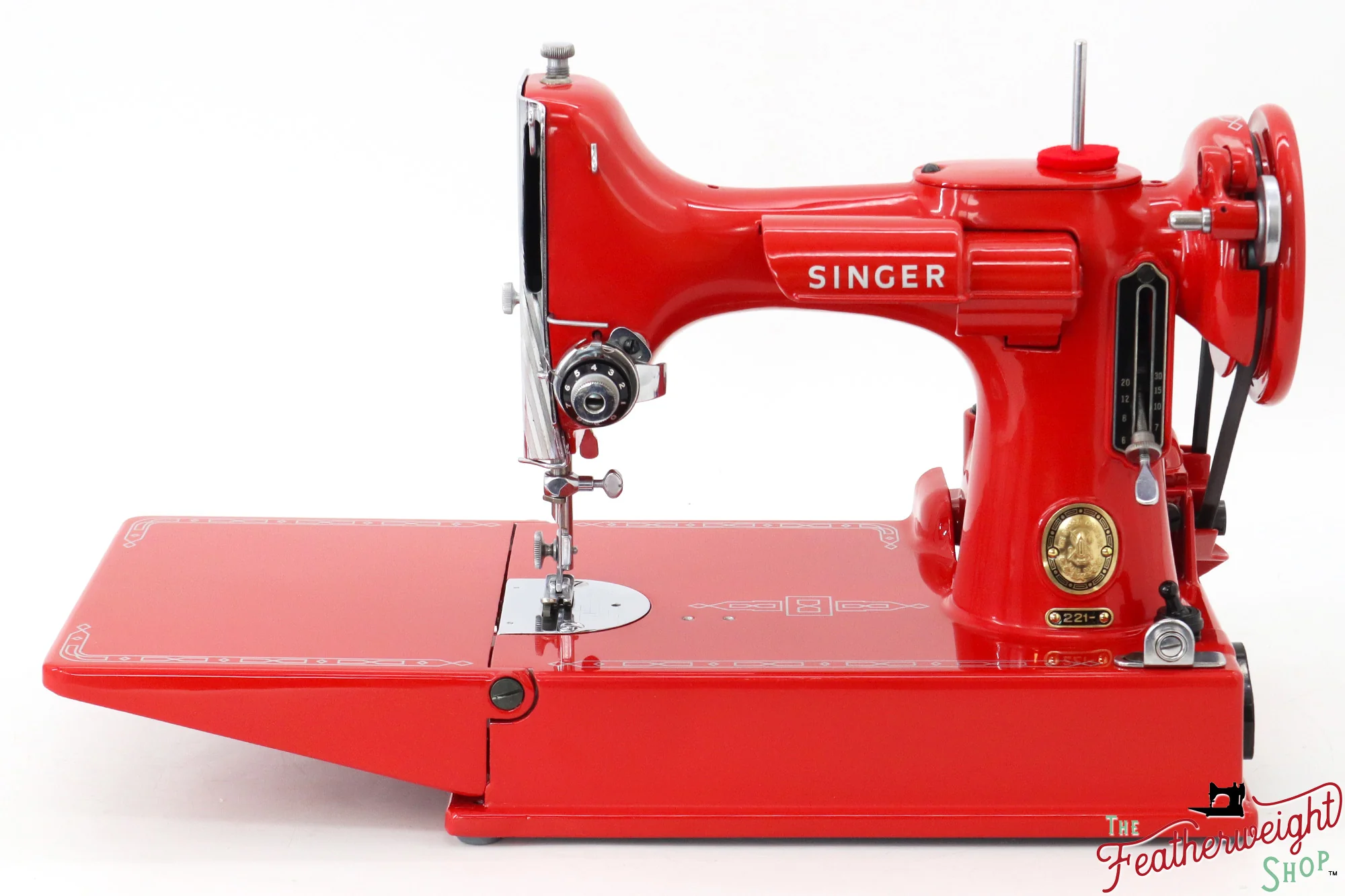 Singer Featherweight 221, AM17209* - Fully Restored in Liberty Red - Image 3