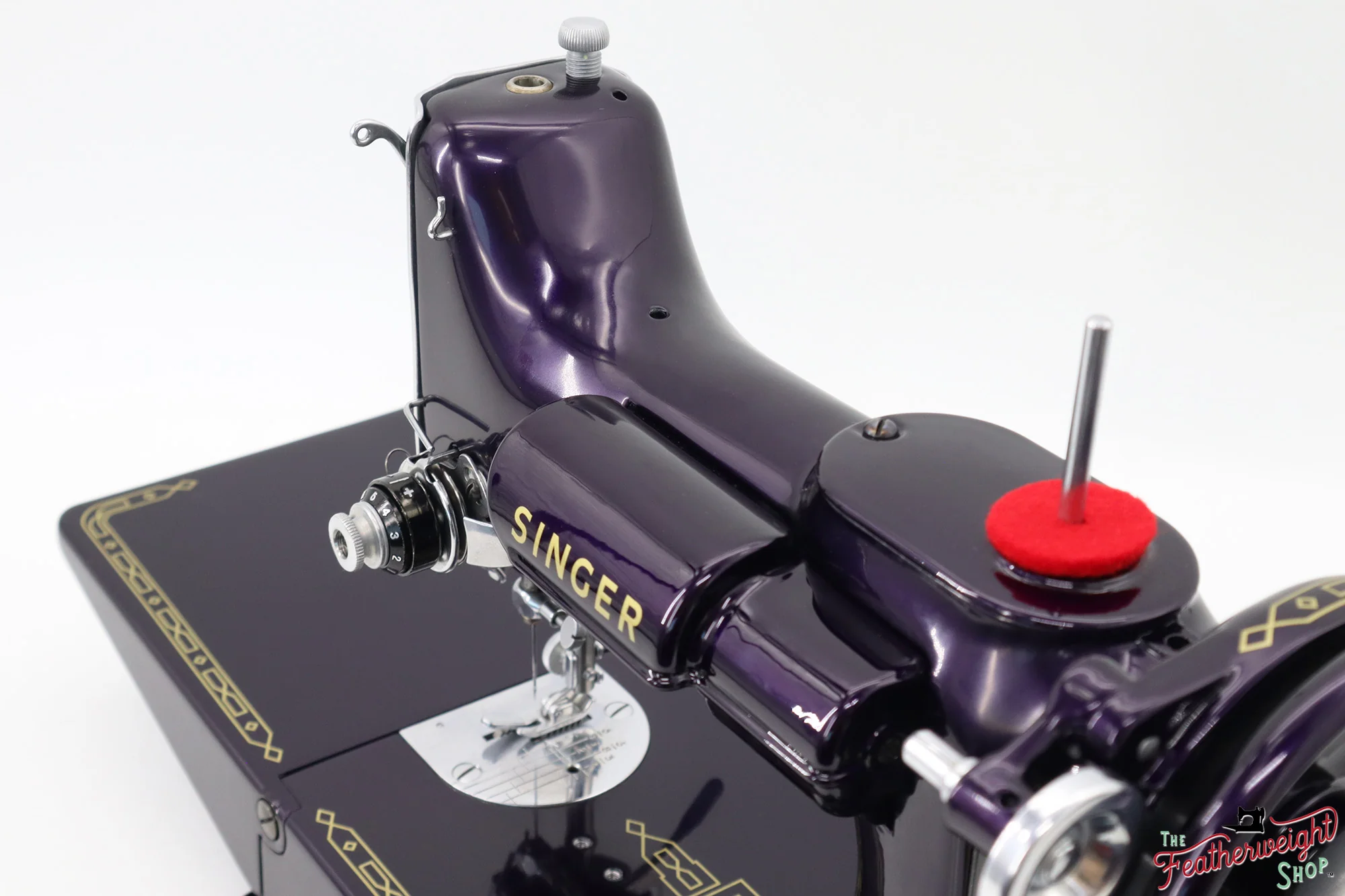 Singer Featherweight 221, AM180*** - Fully Restored in Black Iris - Image 12