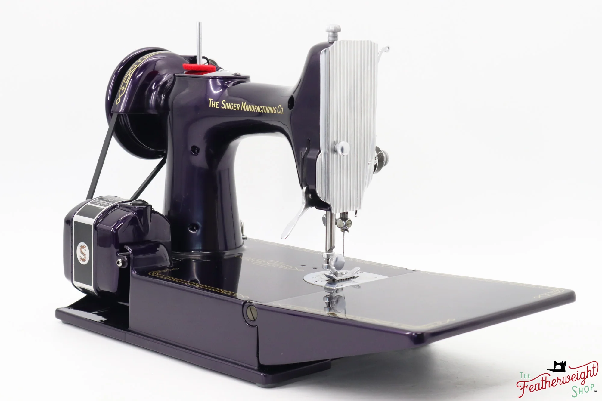 Singer Featherweight 221, AM180*** - Fully Restored in Black Iris - Image 6