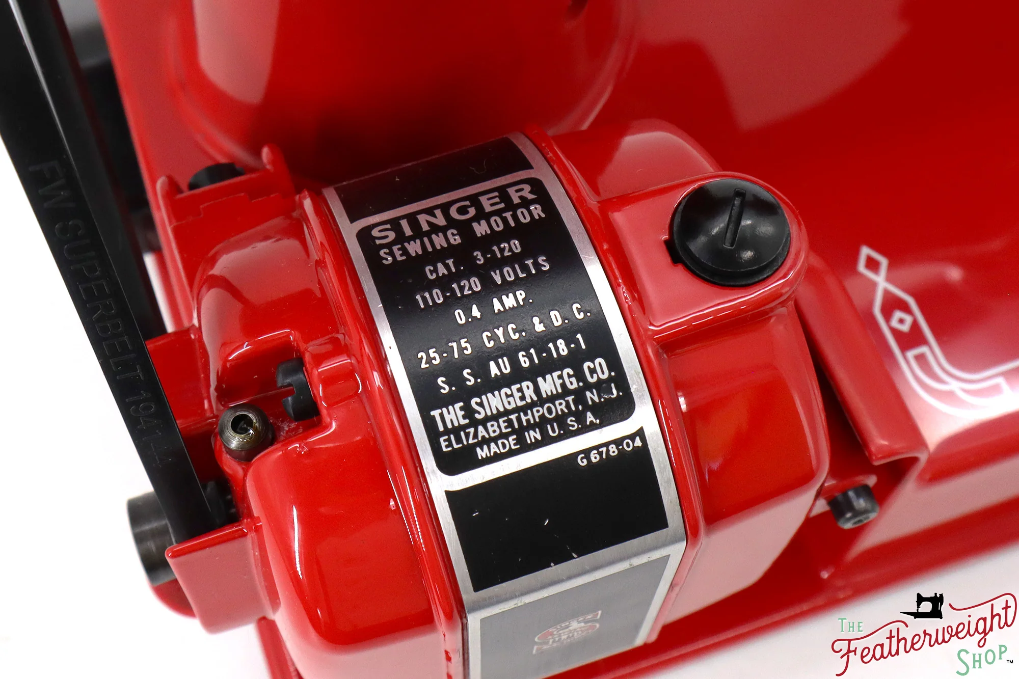 Singer Featherweight 221, AM696*** - Fully Restored in Liberty Red - Image 16