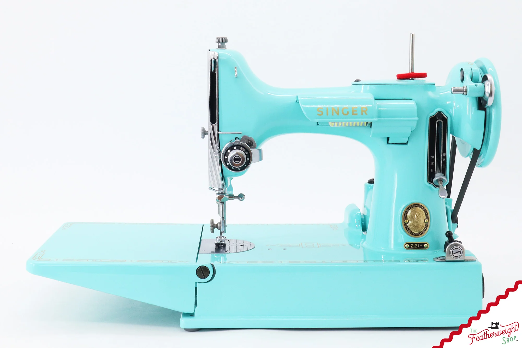 Singer Featherweight 221, AM781*** - Fully Restored in Tiffany Blue - Image 3
