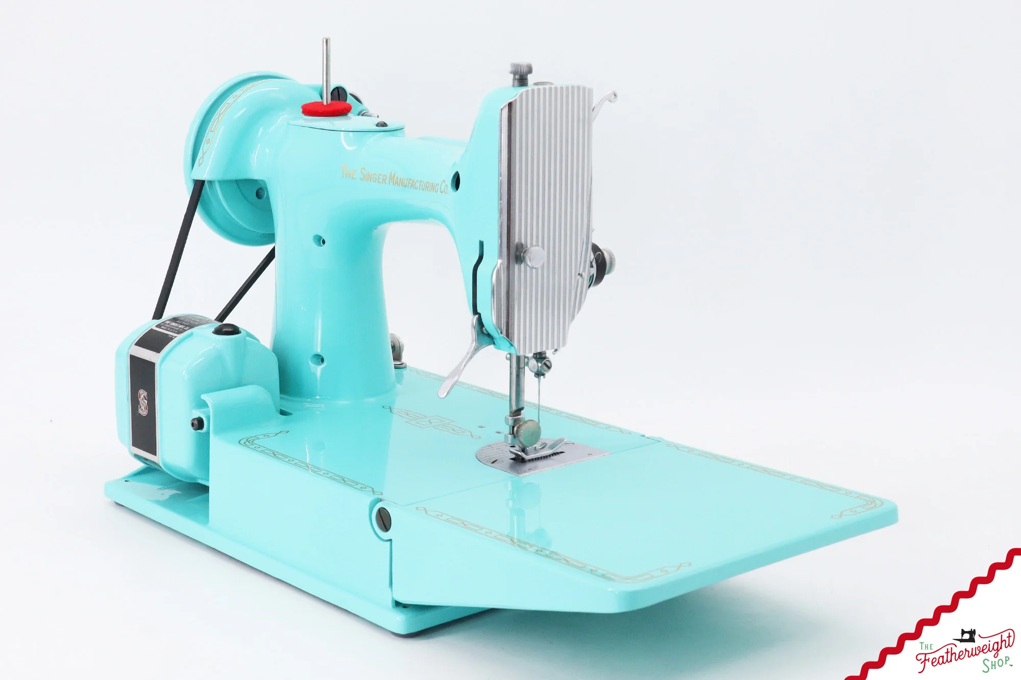 Singer Featherweight 221, AM781*** - Fully Restored in Tiffany Blue - Image 6