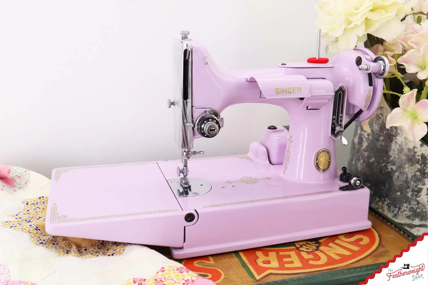 Singer Featherweight 221, Centennial - AJ890*** - Fully Restored in Wisteria - Image 3