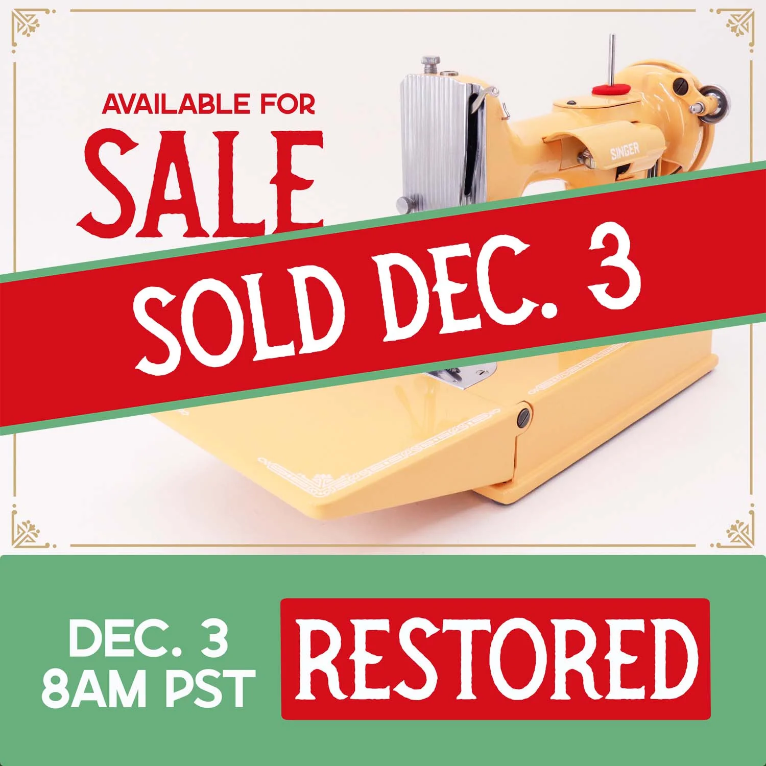 Singer Featherweight 221, Centennial - AK101*** - Fully Restored in Dreamsicle