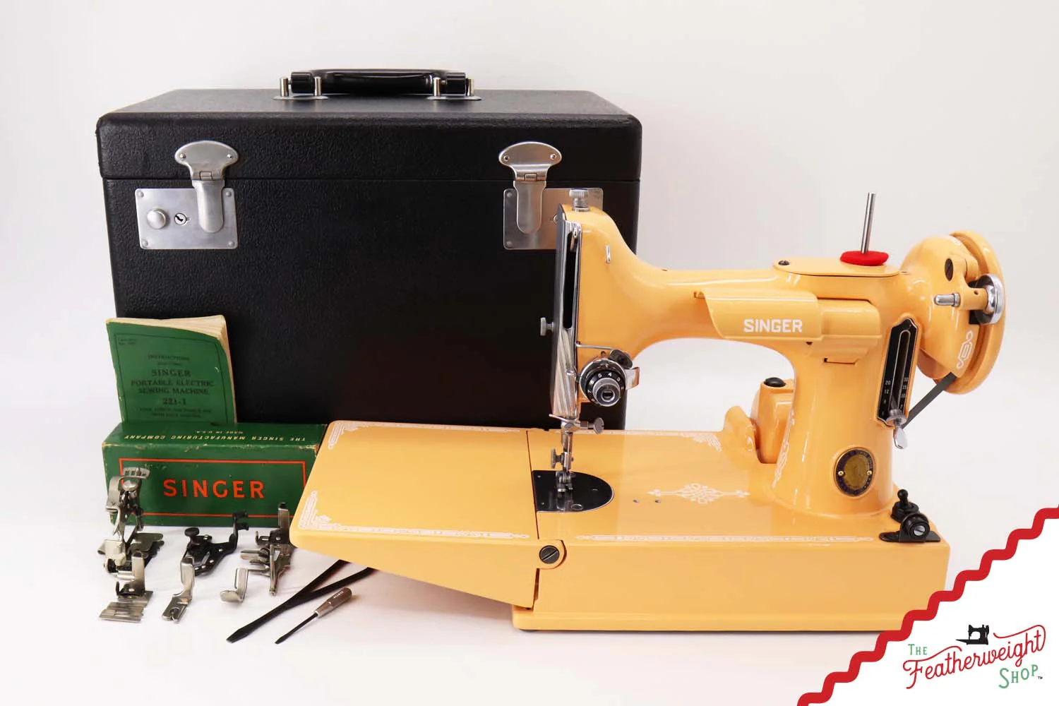 Singer Featherweight 221, Centennial - AK101*** - Fully Restored in Dreamsicle - Image 2