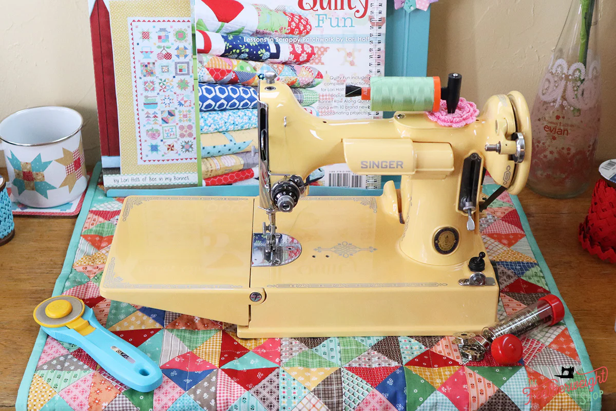 Singer Featherweight 221 Centennial Sewing Machine AK5868** - Fully Restored in Happy Yellow - Image 4