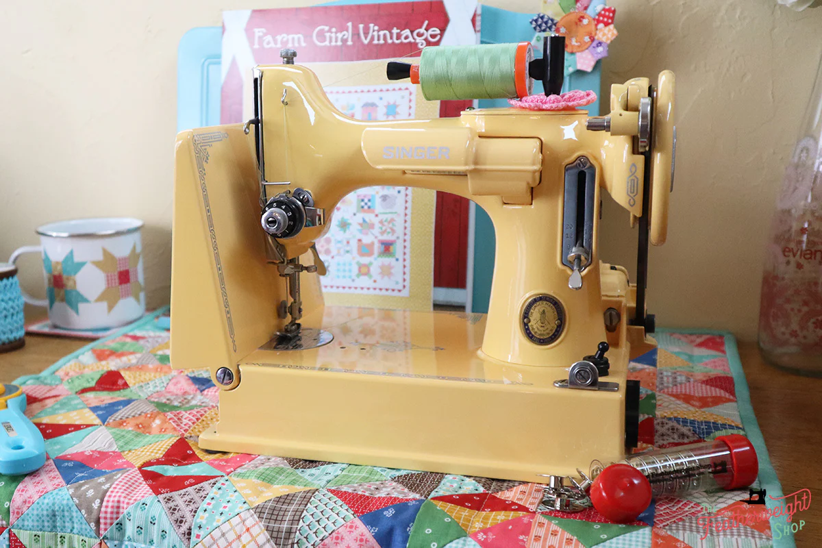Singer Featherweight 221 Centennial Sewing Machine AK5868** - Fully Restored in Happy Yellow - Image 7