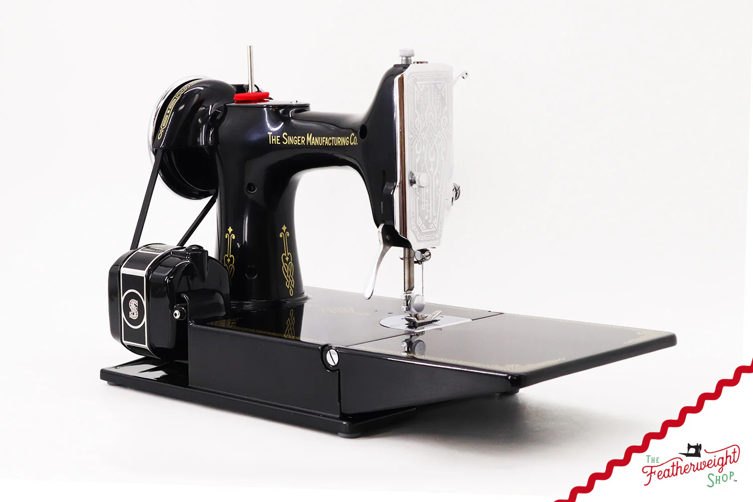 Singer Featherweight 221, Chicago World's Fair, Fully Restored in Gloss Black, AD54455* - RARE - Image 7