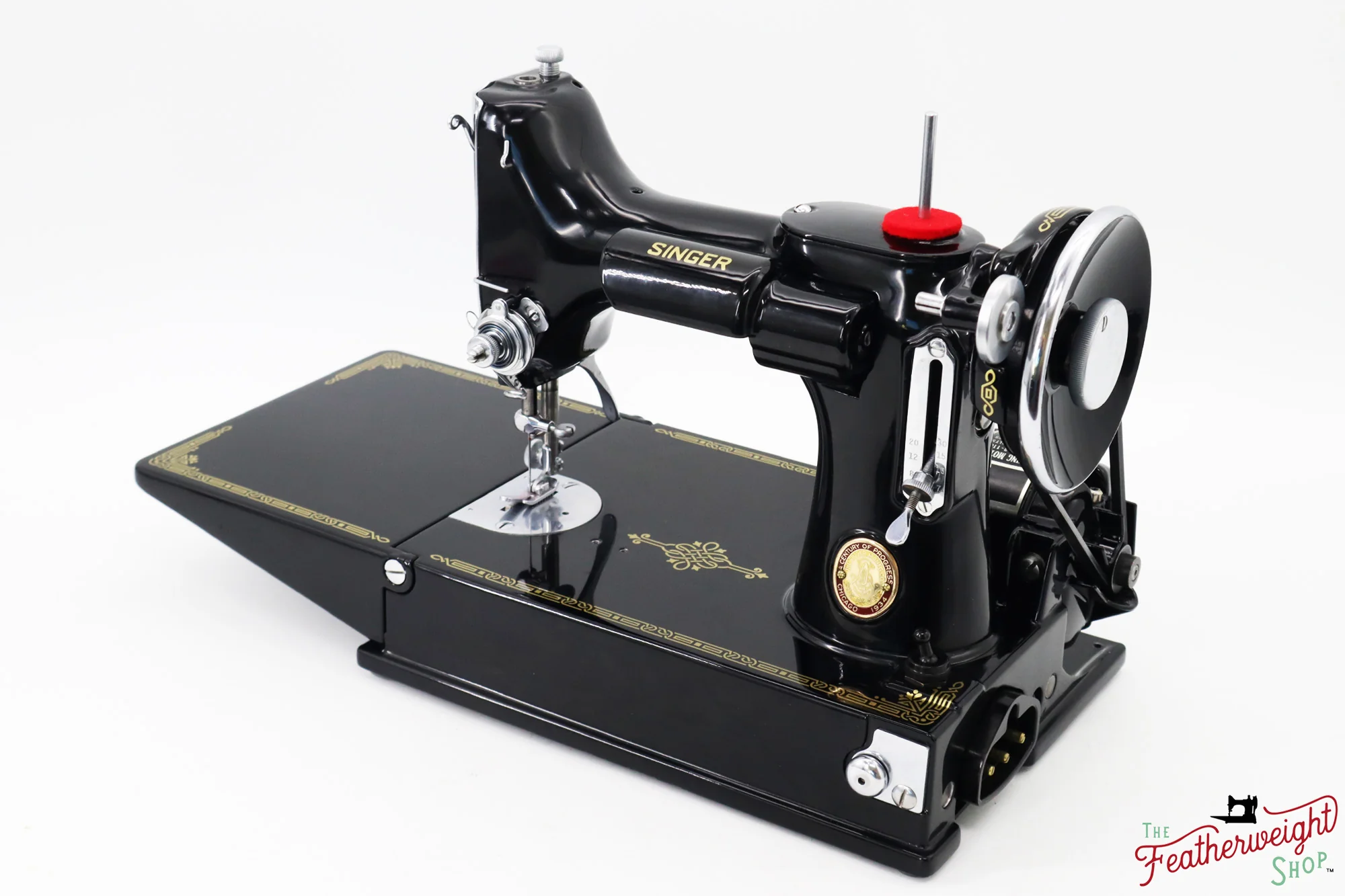 Singer Featherweight 221, Chicago World's Fair, Fully Restored in Gloss Black, AD547*** - RARE - Image 10