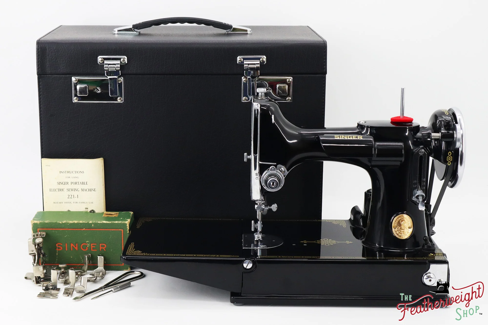 Singer Featherweight 221, "First-Run" 1933 AD54266* - Fully Restored in Gloss Black - Image 2