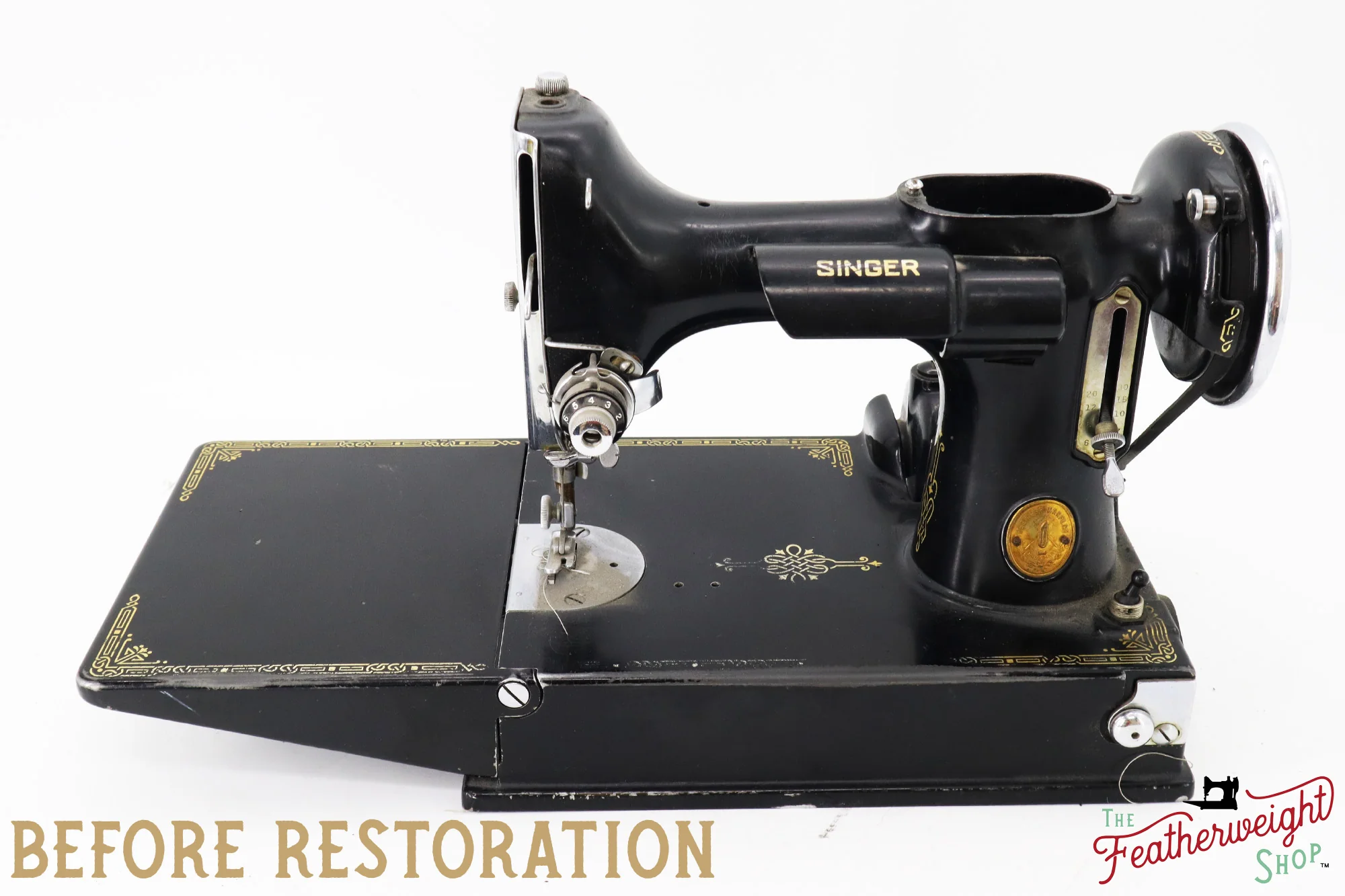 Singer Featherweight 221, "First-Run" 1933 AD54266* - Fully Restored in Gloss Black - Image 3