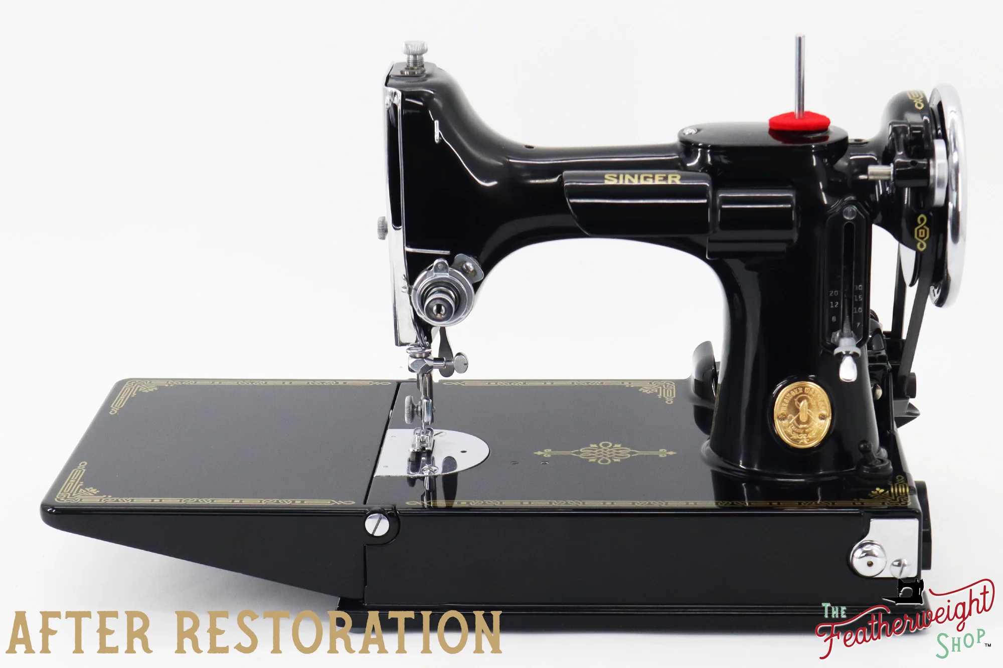 Singer Featherweight 221, "First-Run" 1933 AD54266* - Fully Restored in Gloss Black - Image 4