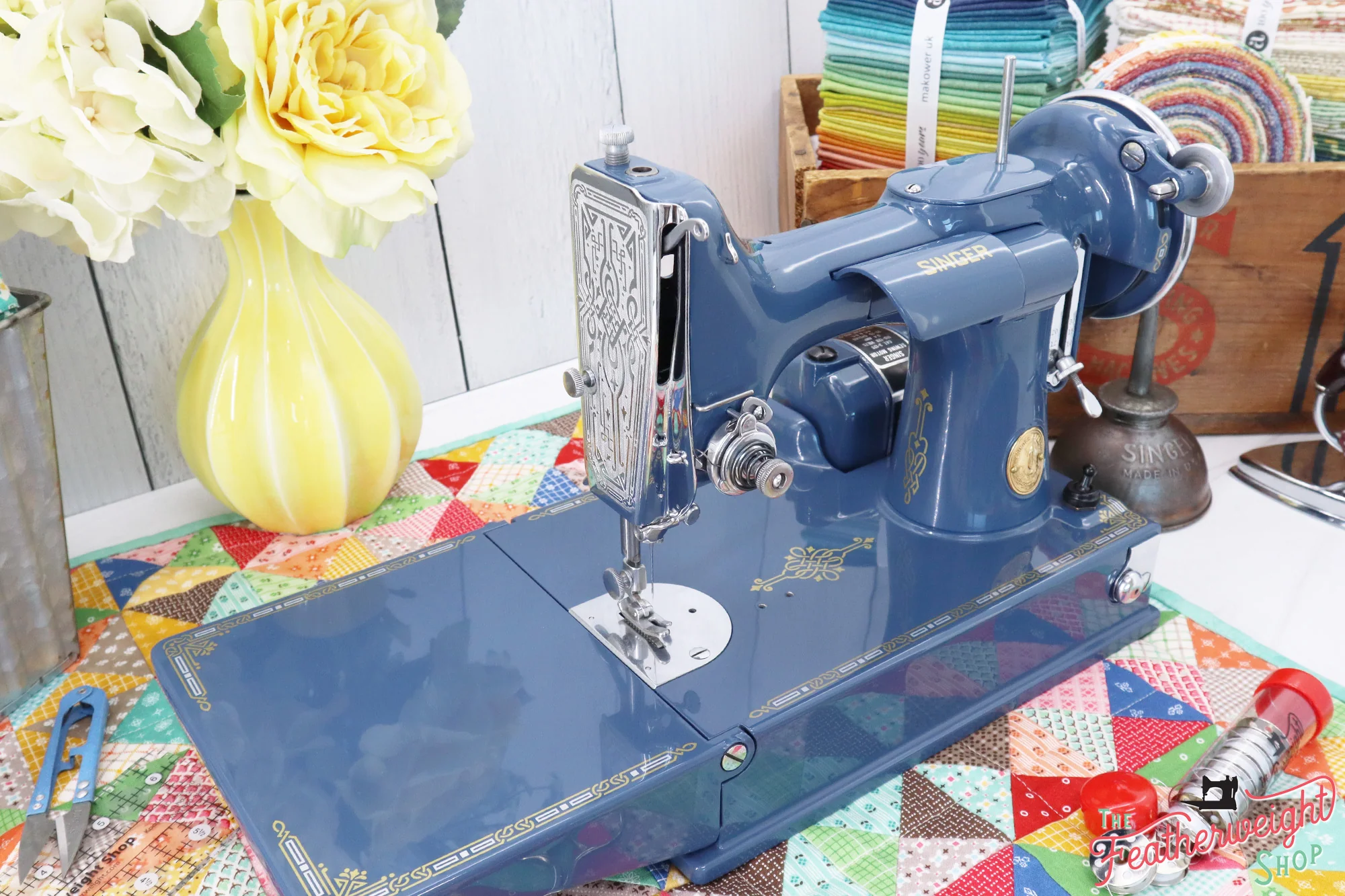 Singer Featherweight 221 Sewing Machine AD722*** - Fully Restored in Denim - Image 5