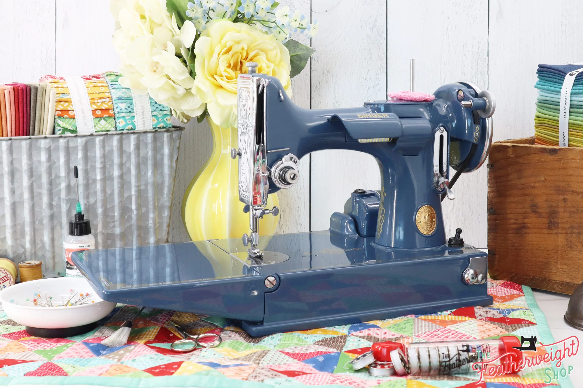 Singer Featherweight 221 Sewing Machine AD722*** - Fully Restored in Denim - Image 6