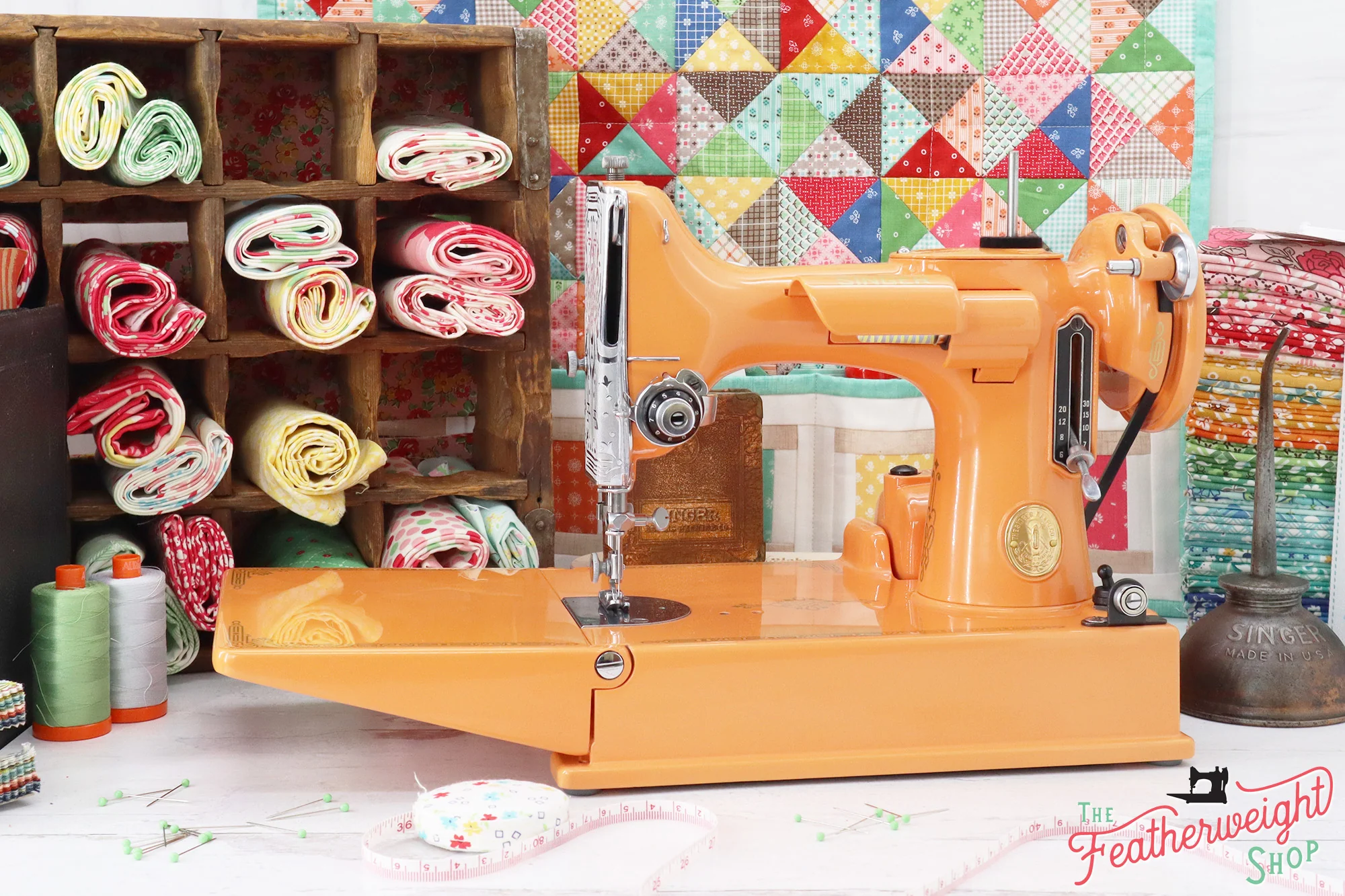 Singer Featherweight 221 Sewing Machine AG696*** - Fully Restored in Happy Orange - Image 3