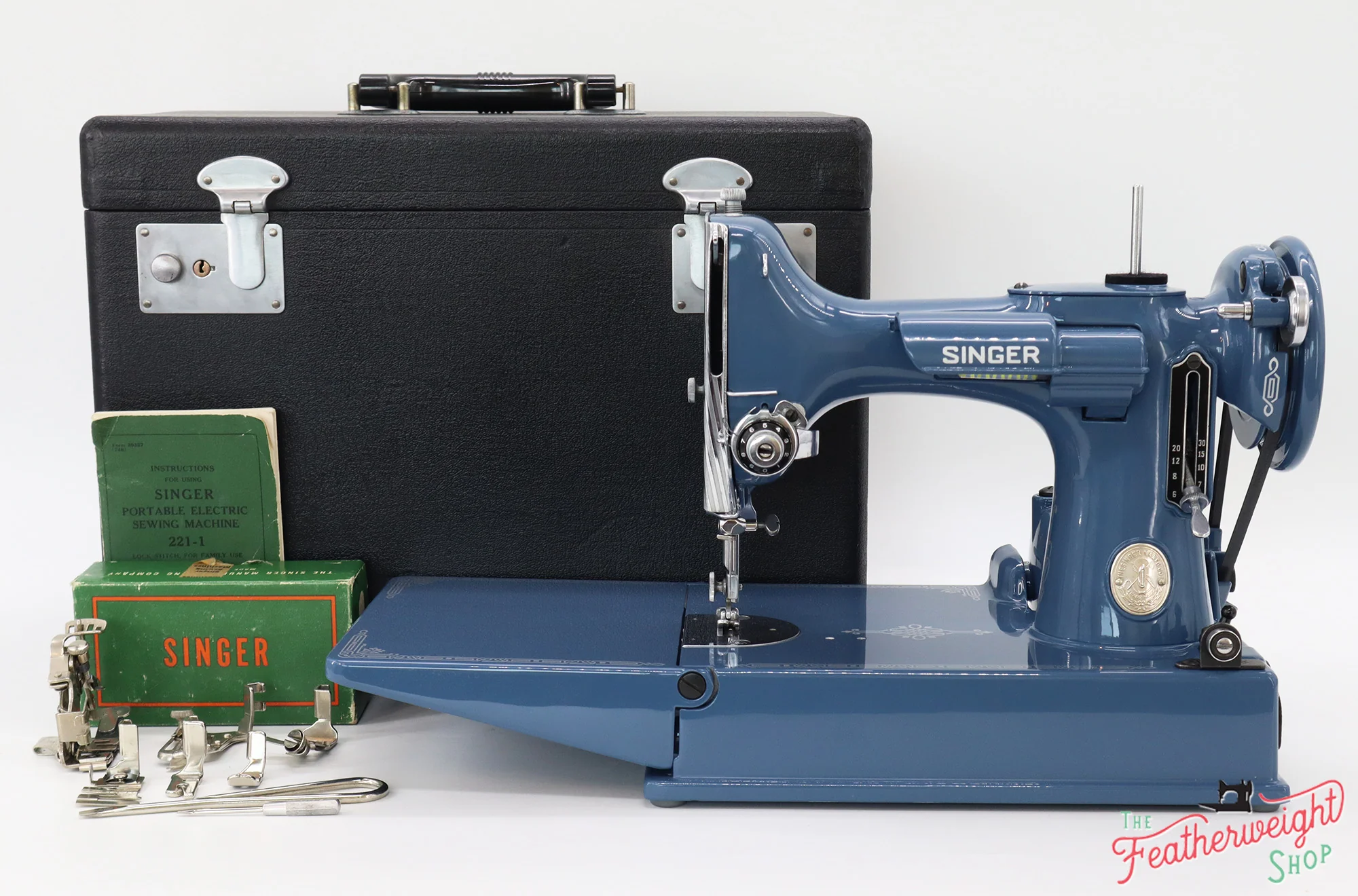 Singer Featherweight 221 Sewing Machine AJ786*** - Fully Restored in Denim - Image 3