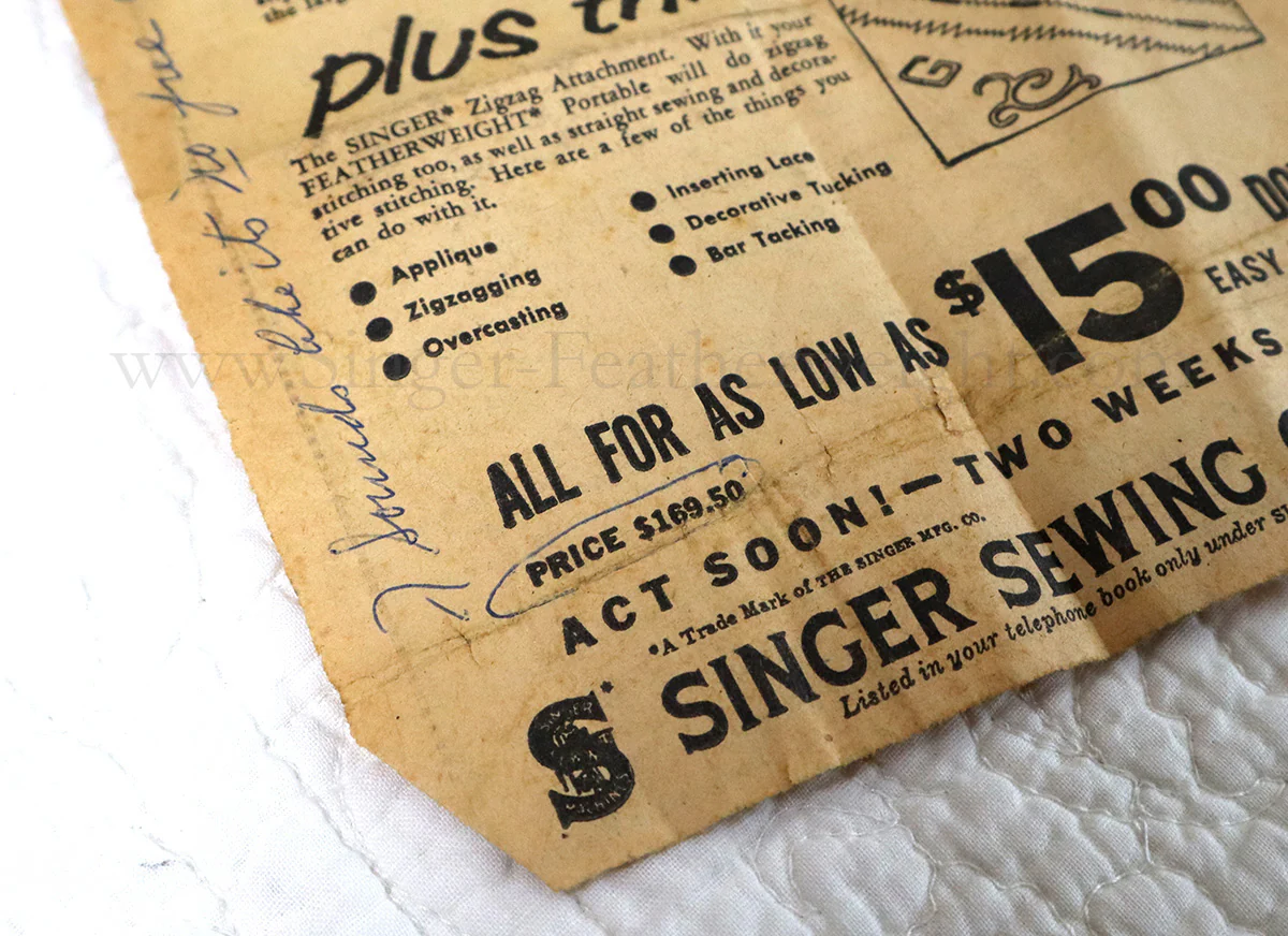 Singer Featherweight 221 Sewing Machine, AL196*** - Original Provenance!!! - Image 25