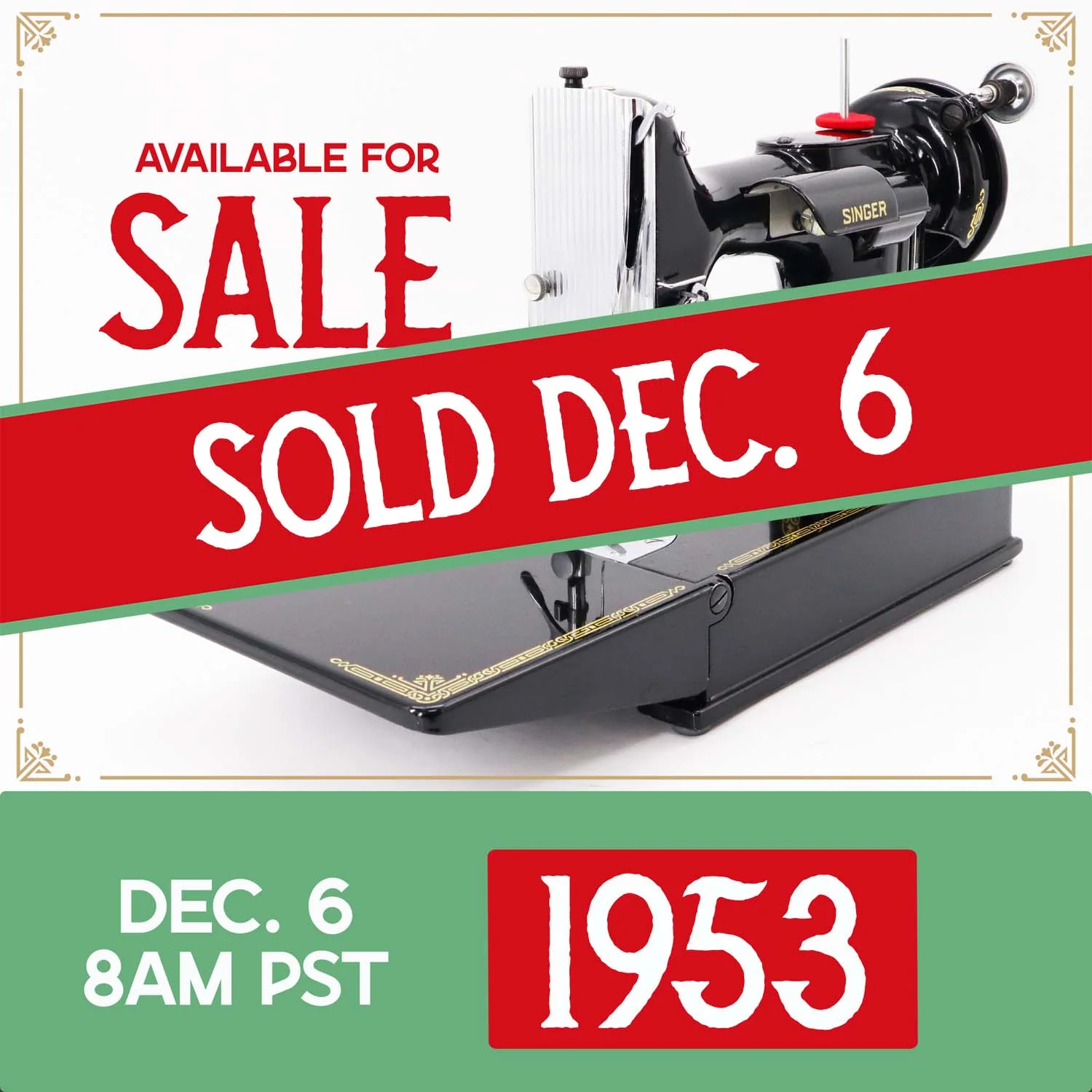 Singer Featherweight 221 Sewing Machine, AL549*** - 1953
