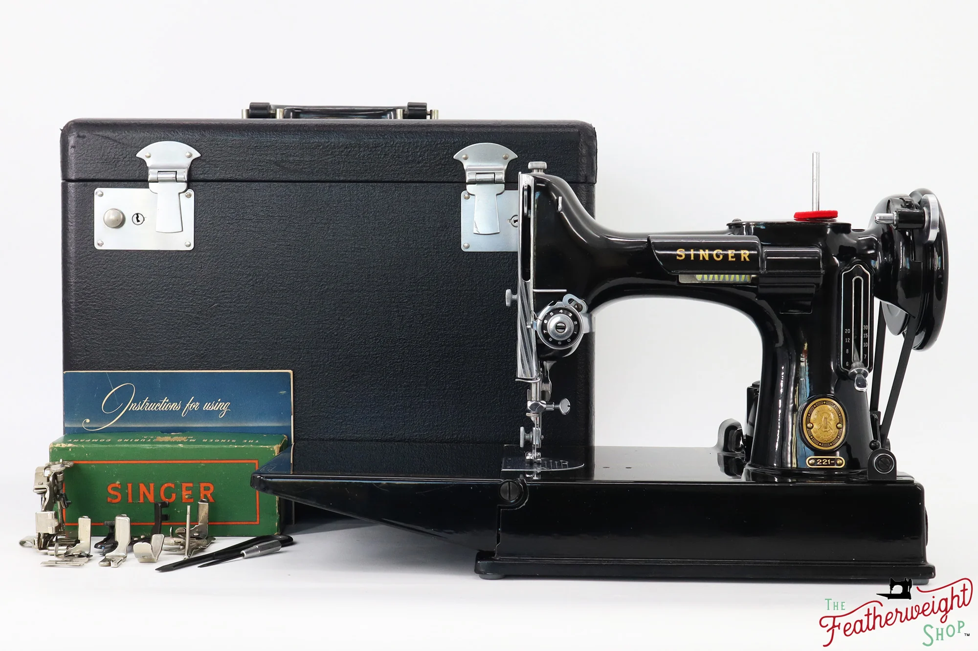 Singer Featherweight 221 Sewing Machine, AL909*** - 1955 - Image 2