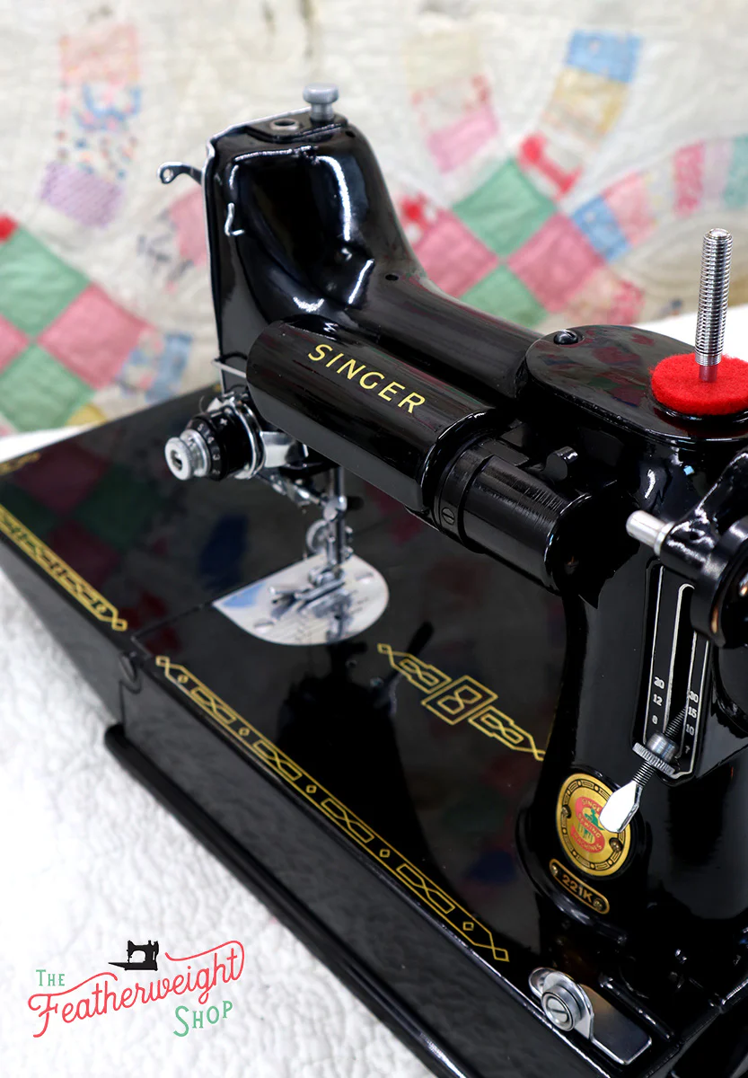 Singer Featherweight 221 Sewing Machine, RED "S" ES242*** - Image 9