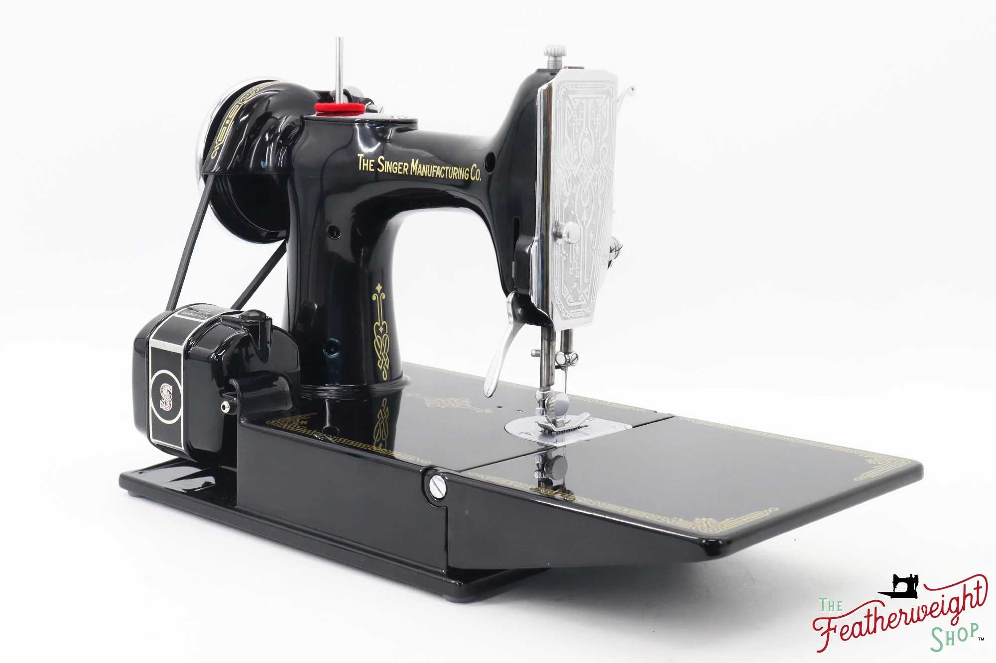 Singer Featherweight 221 Sewing machine, "First-Run" 1933 AD5473** - Fully Restored in Gloss Black - Image 5
