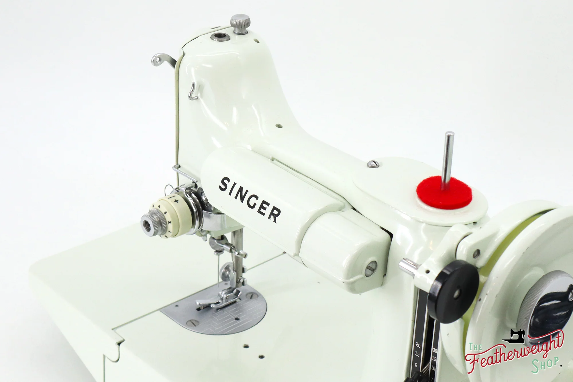 Singer Featherweight 221K Sewing Machine, WHITE - EV887*** - Image 13