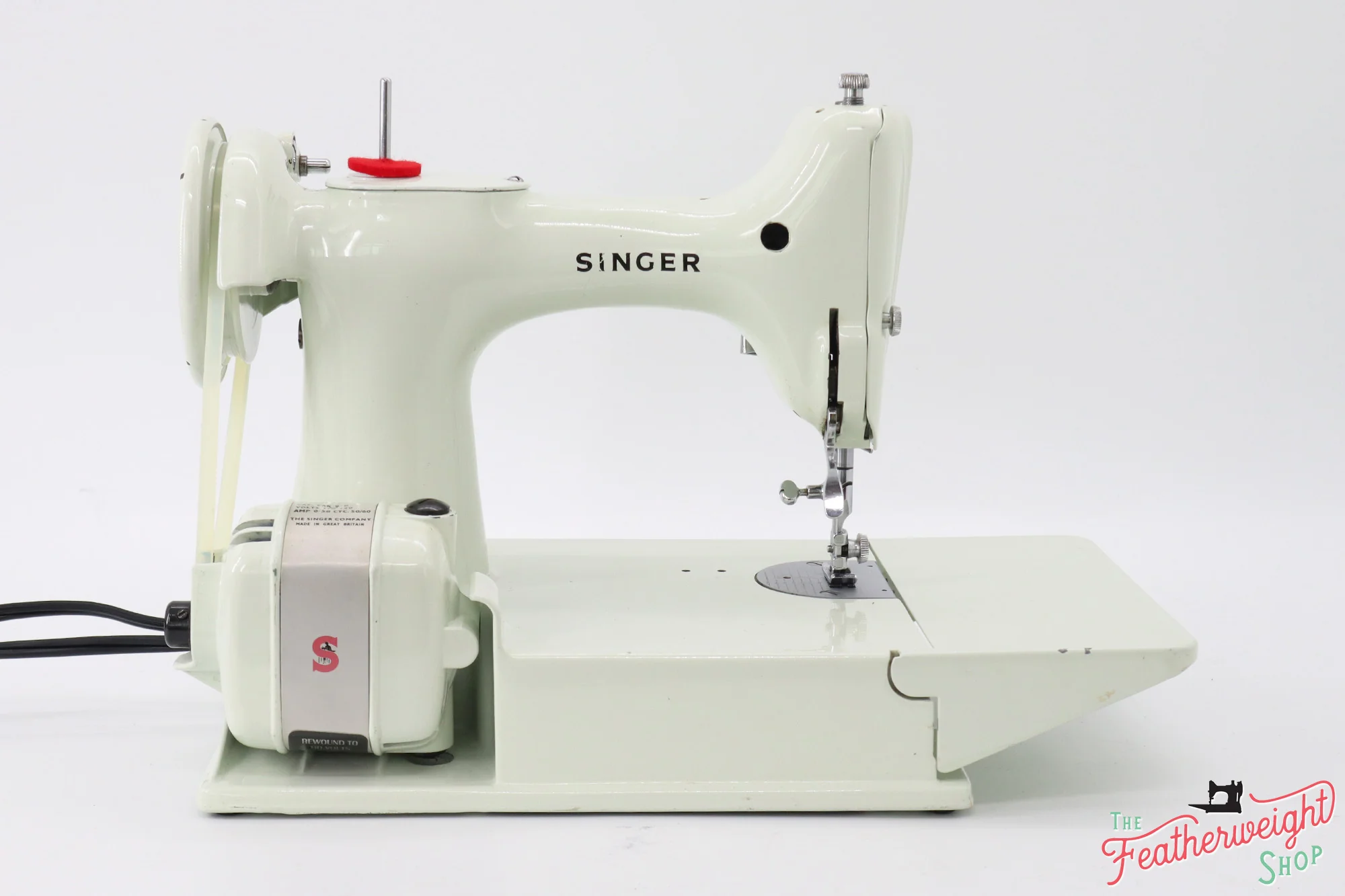 Singer Featherweight 221 Sewing Machine, WHITE EV9828** - Image 5