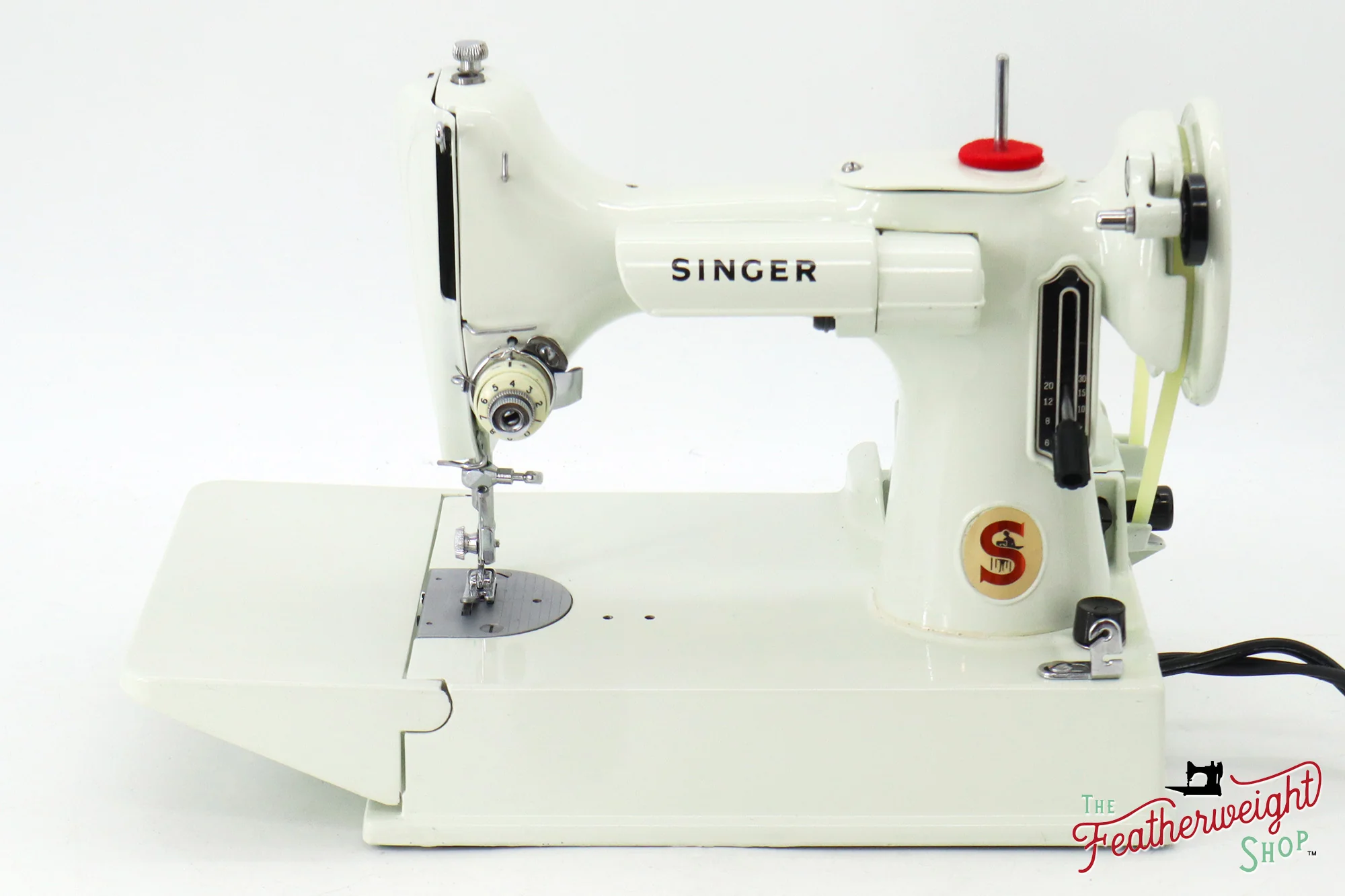 Singer Featherweight 221K Sewing Machine, WHITE - EV99384* - Image 3