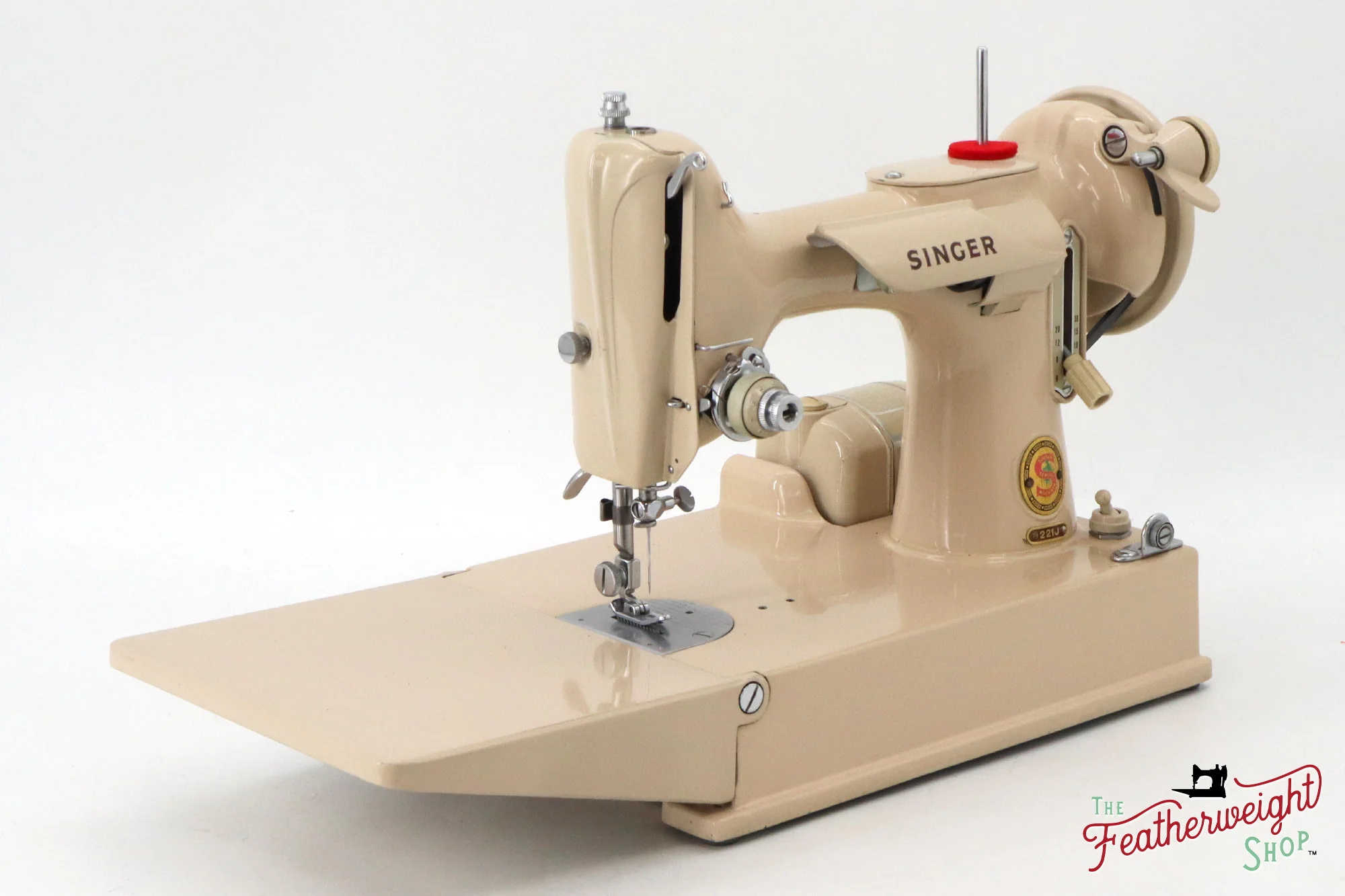 Singer Featherweight 221J Sewing Machine, Tan - JE1598** - Image 4