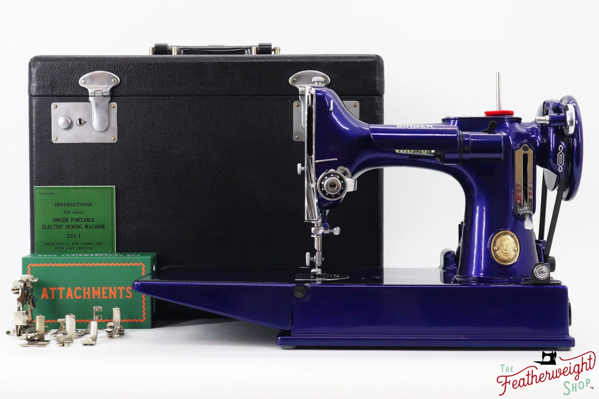 Singer Featherweight 221K, 1951 - EG438*** - Fully Restored in Cobalt Blue - Image 2